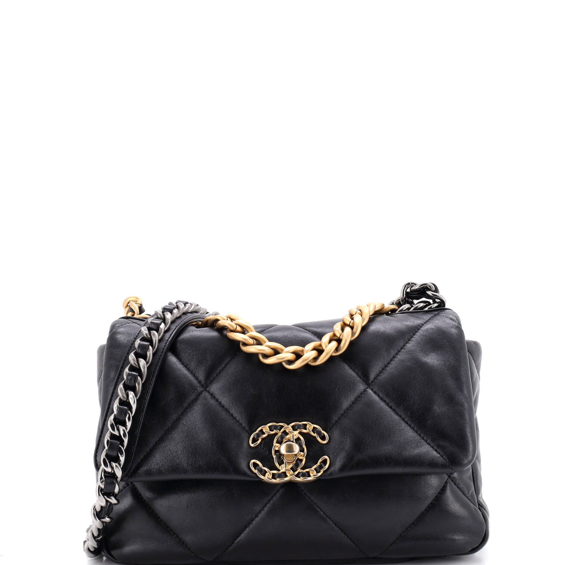 19 Flap Bag Quilted Leather Medium