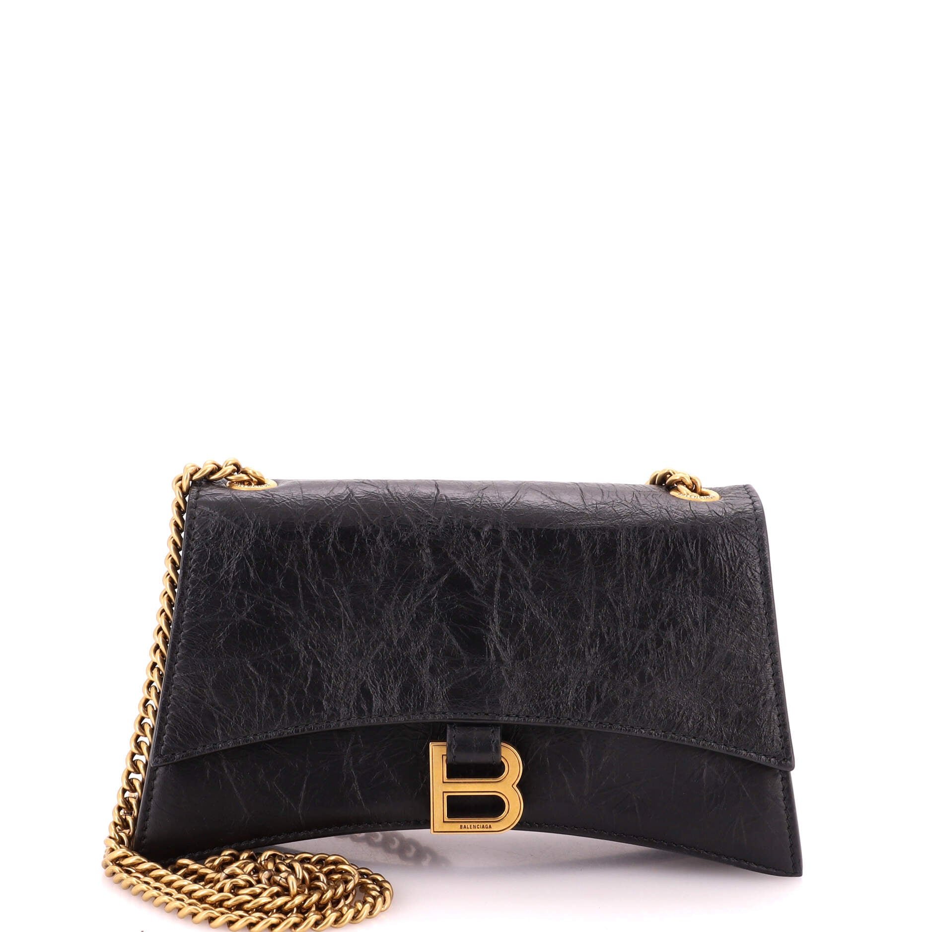 Crush Chain Flap Bag Leather XS