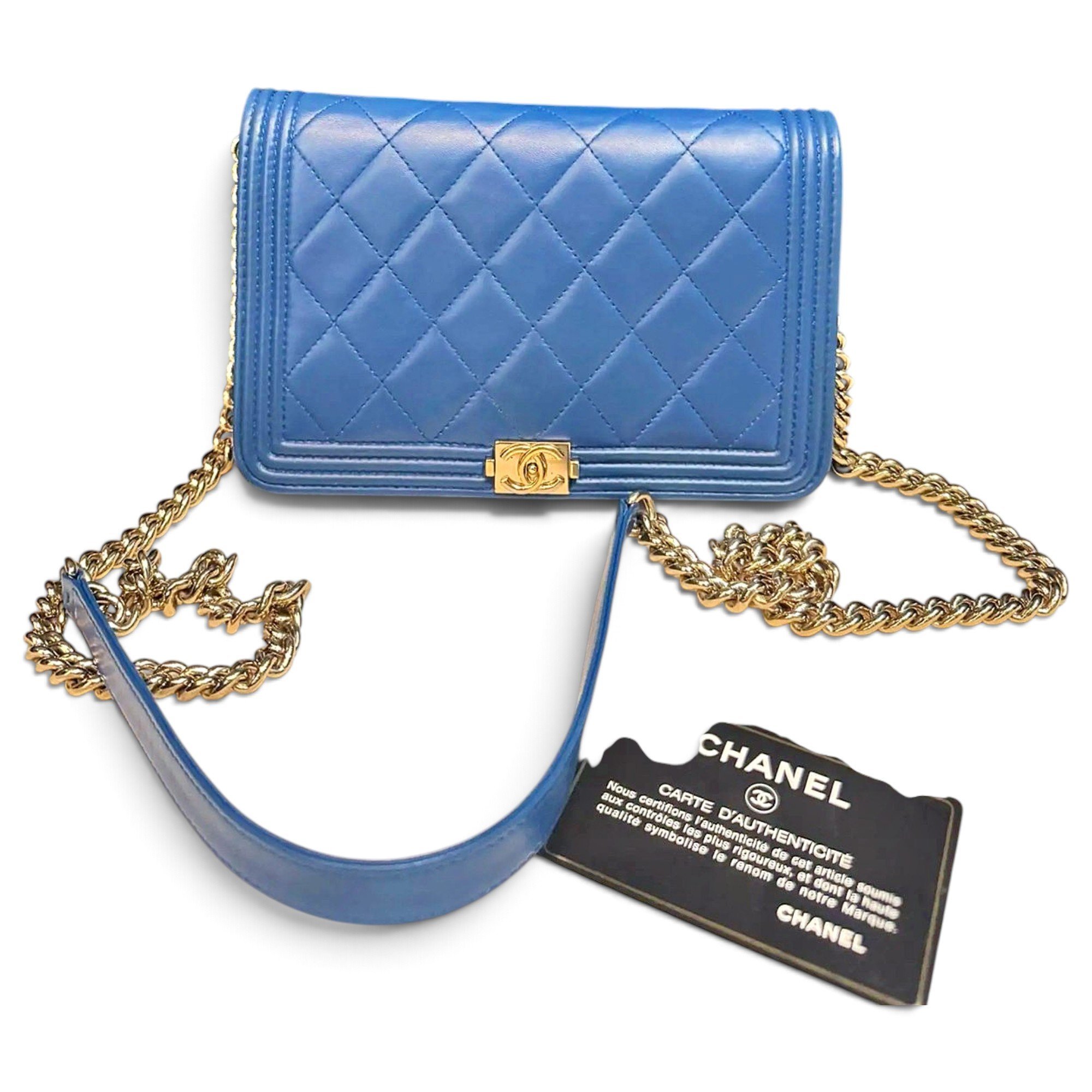 Wallet On Chain Boy Half Flap leather crossbody bag