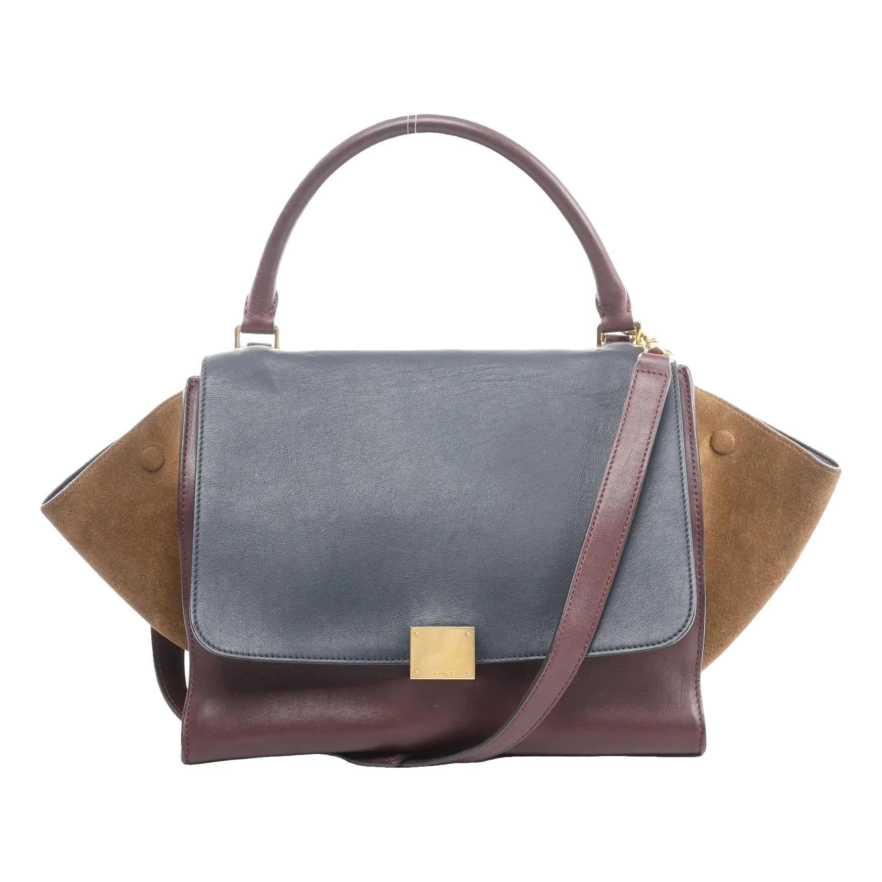 Trapèze leather handbag