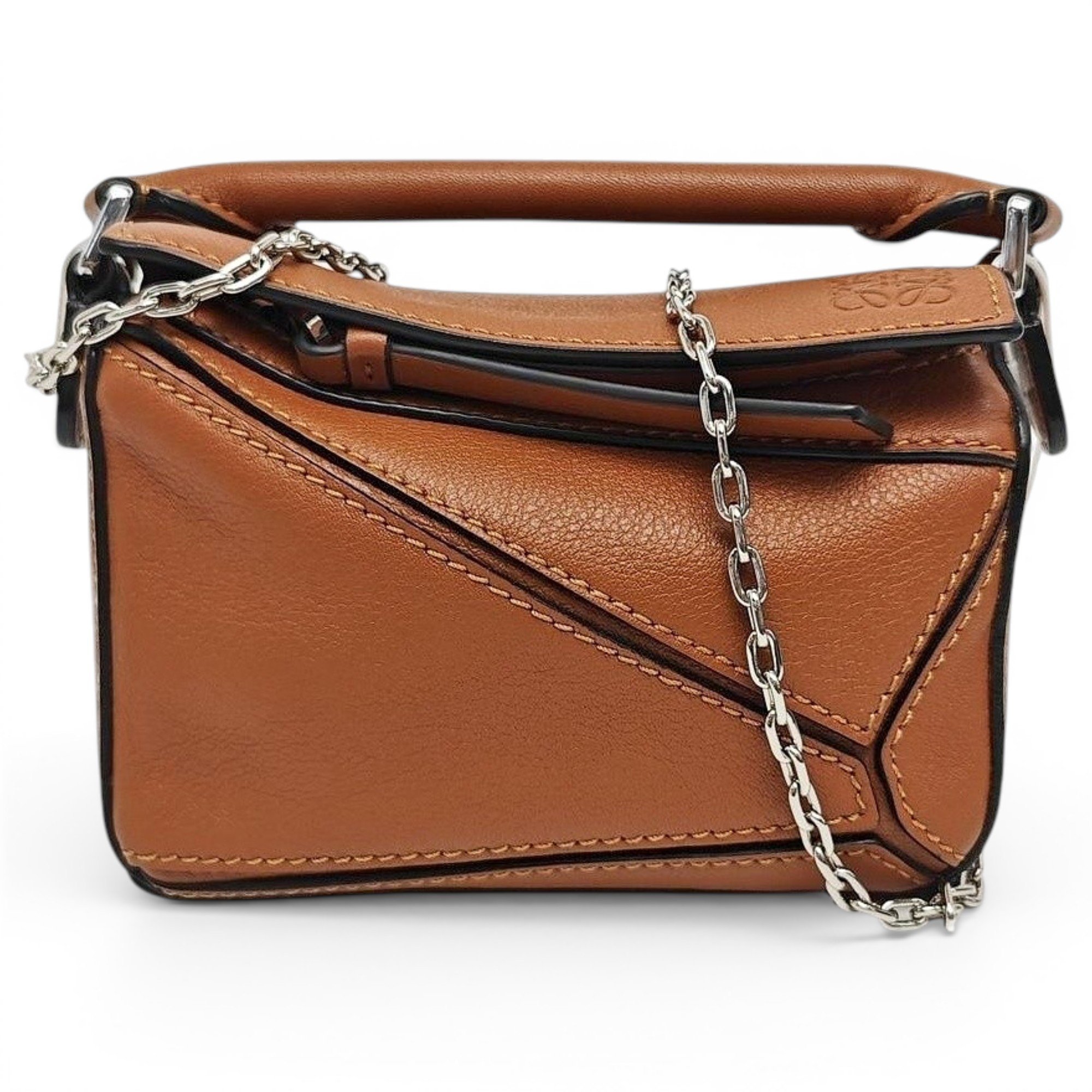 Puzzle leather handbag