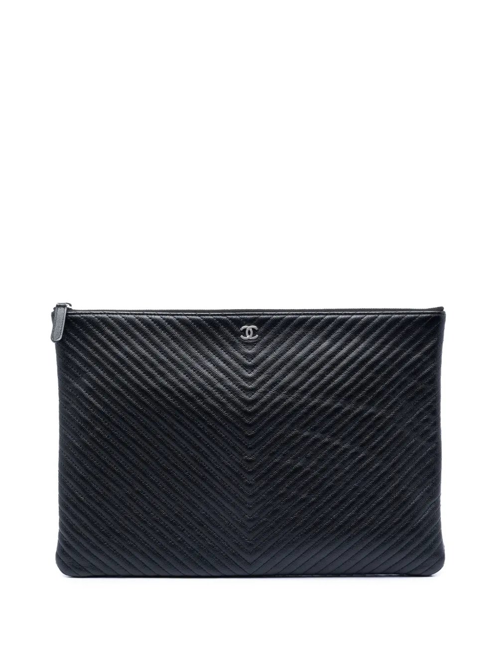 2016-2017 Large Chevron Caviar O Case clutch bag