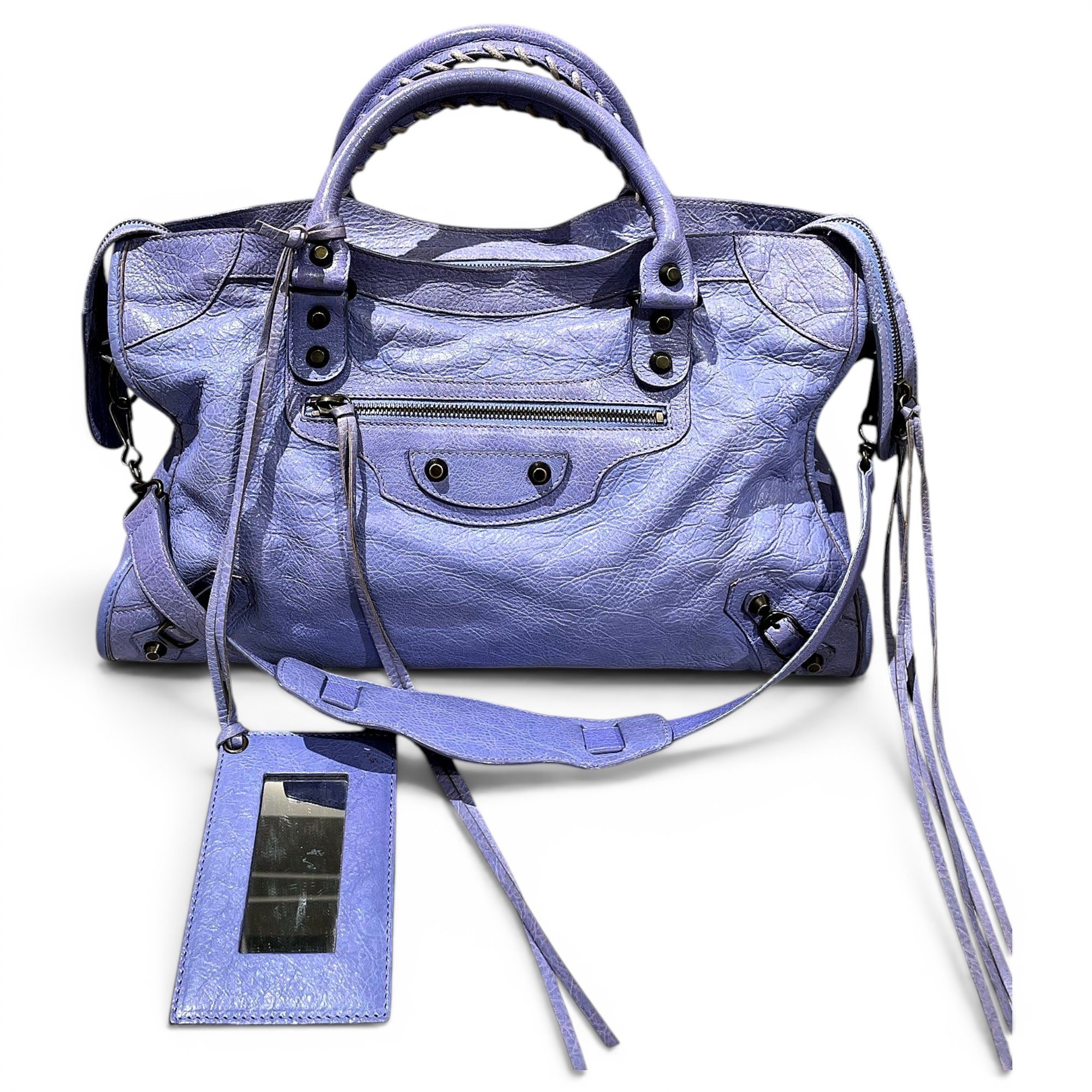 City leather handbag