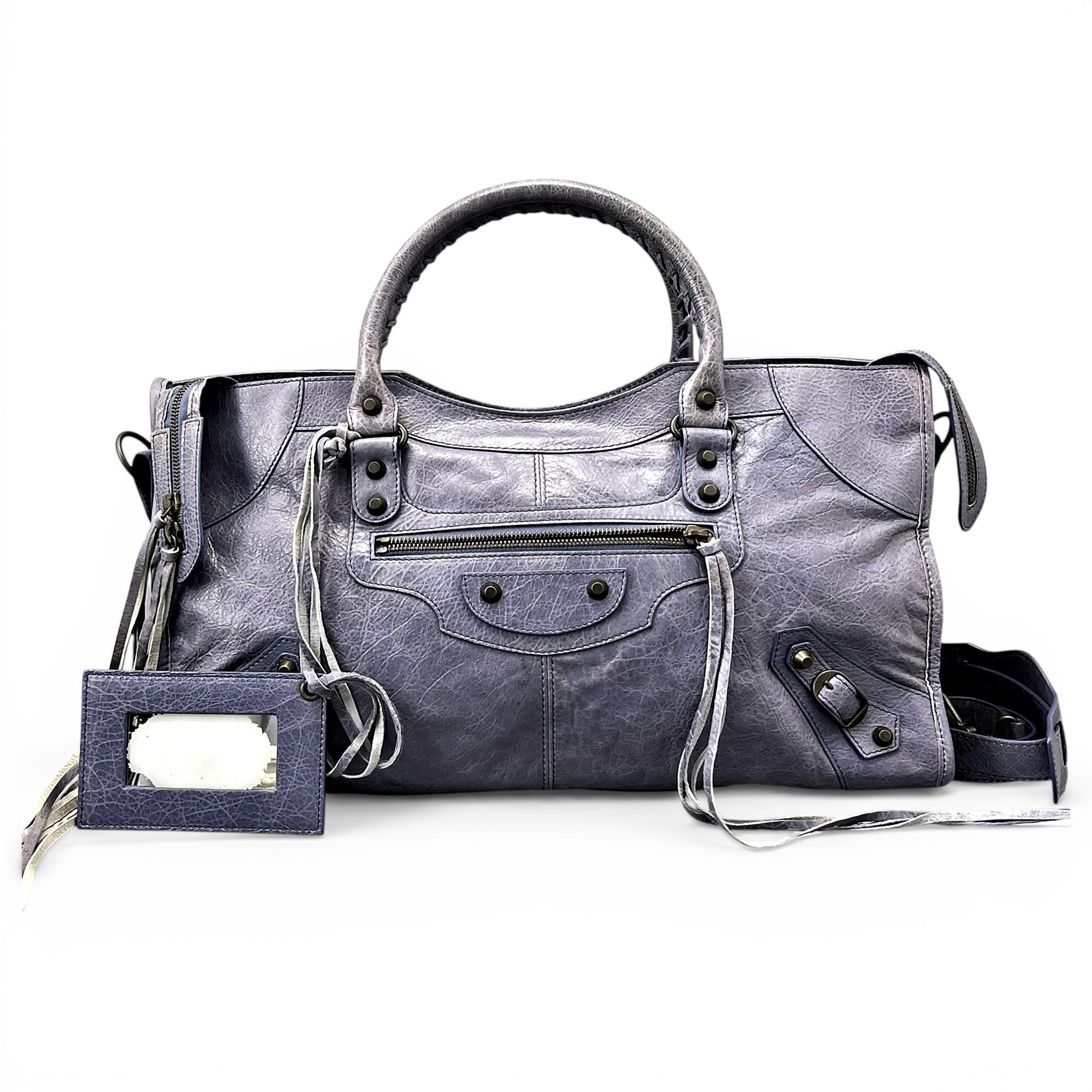 City leather handbag
