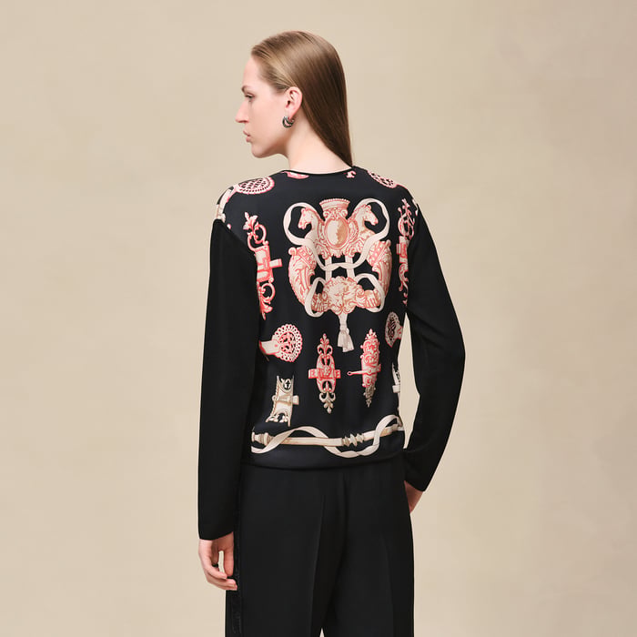 Noir "Ferronnerie Remix" Long-sleeve Twillaine Sweater