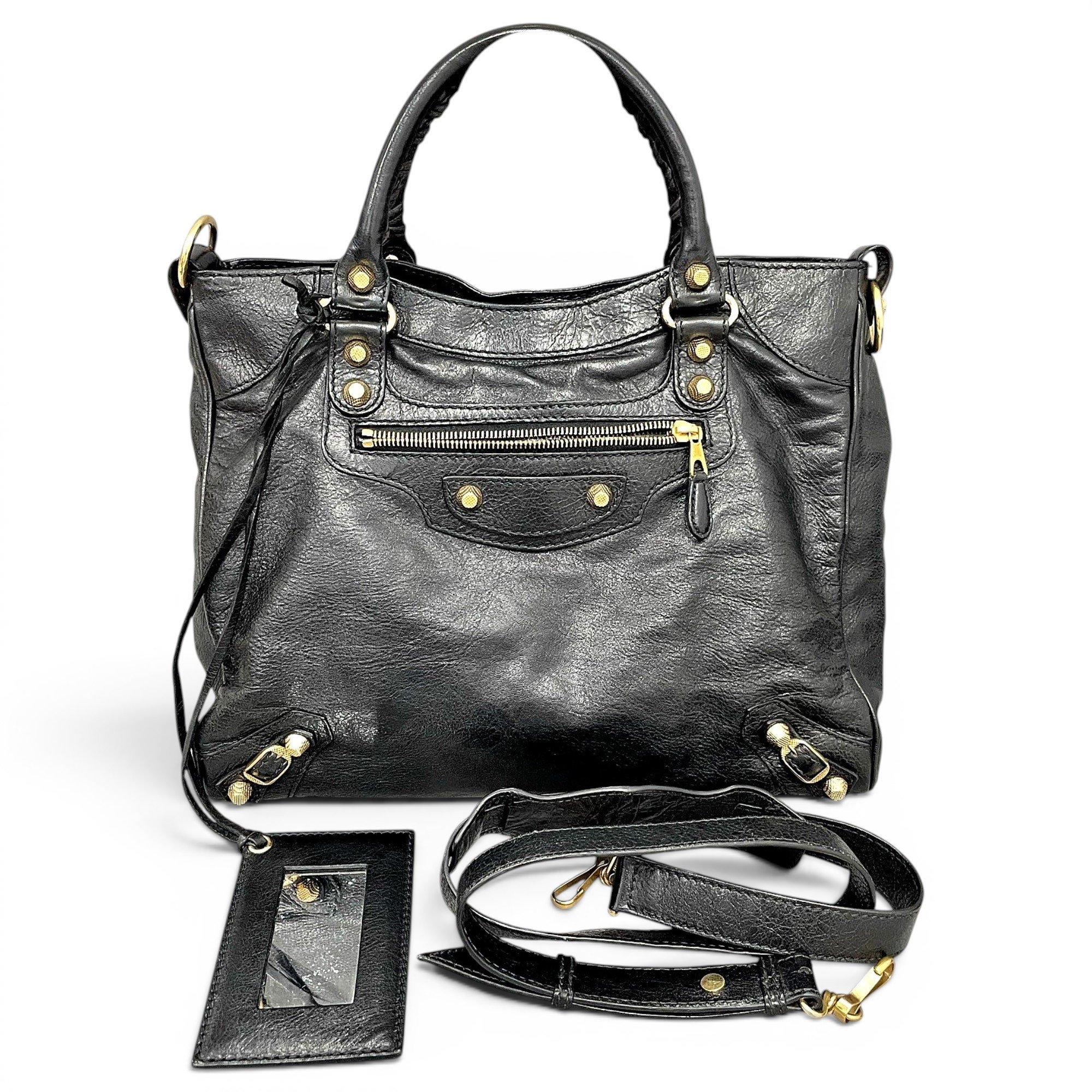 City leather handbag