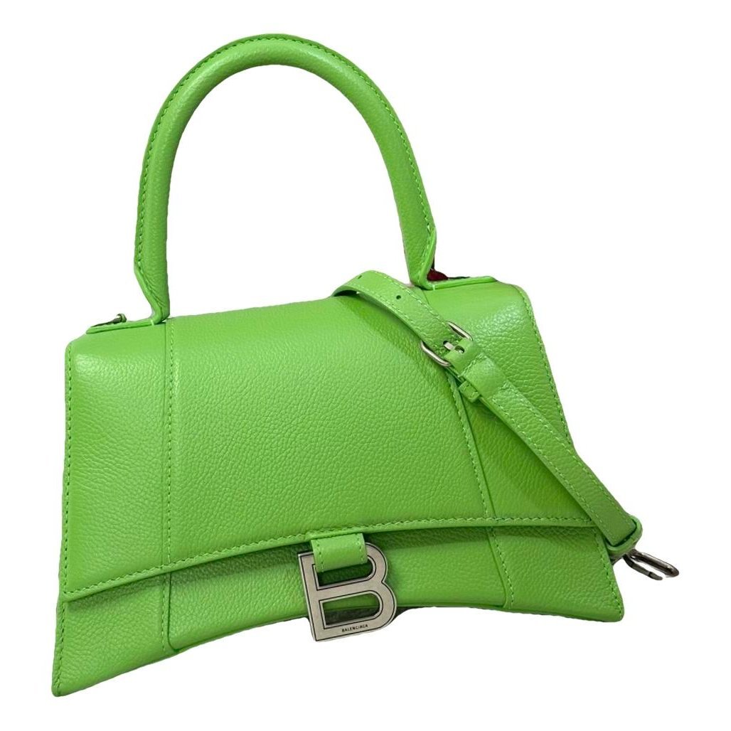 Hourglass leather handbag