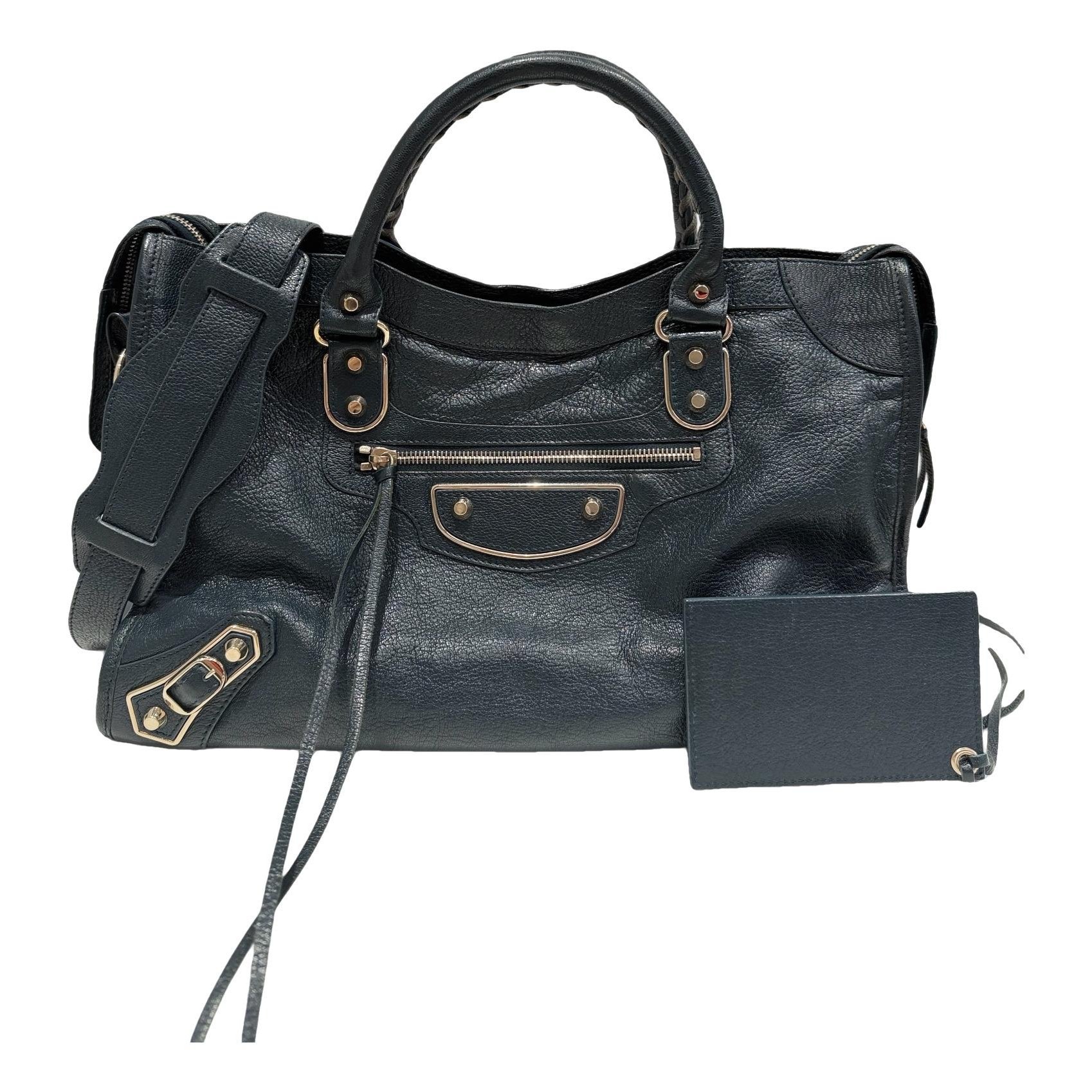 City leather handbag