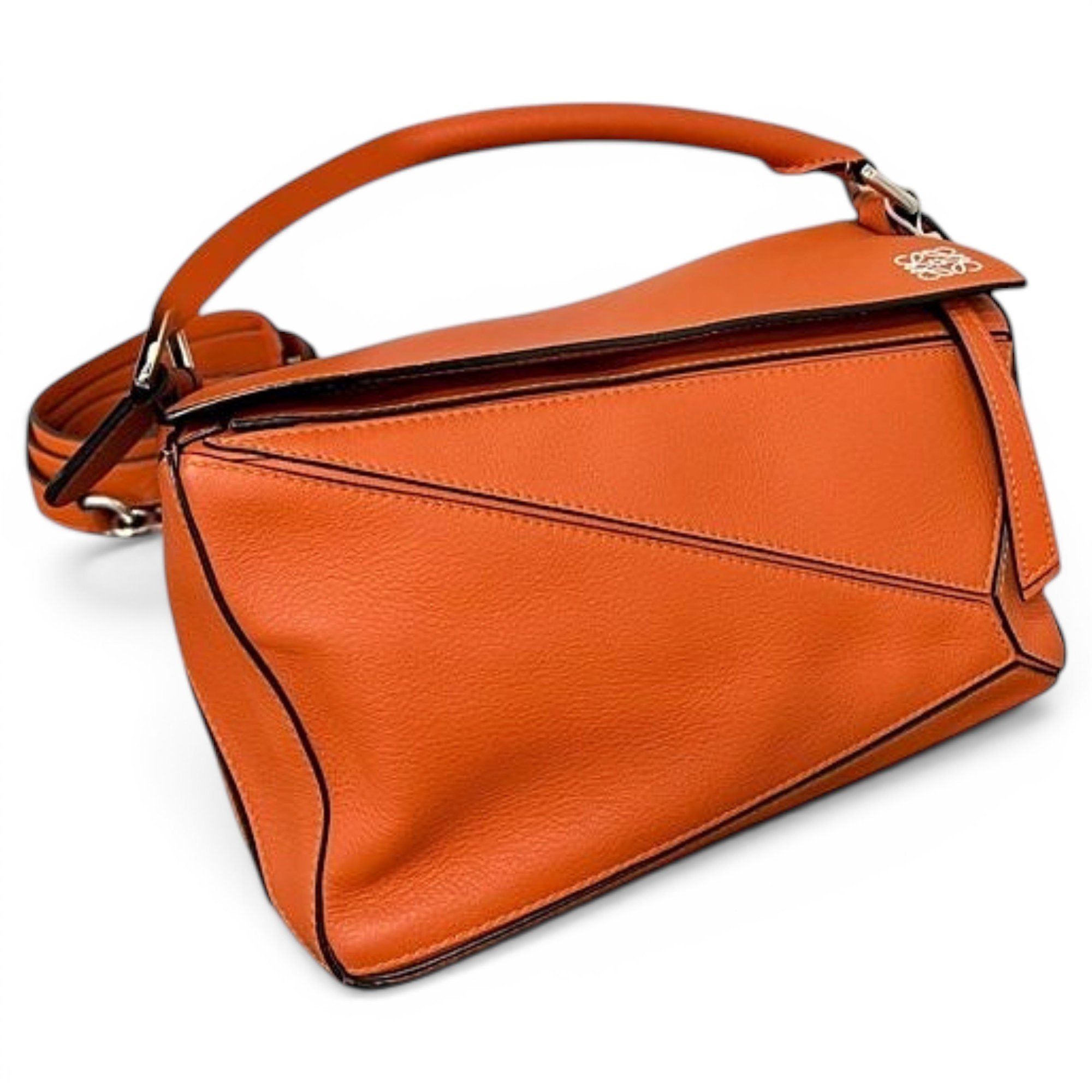 Puzzle leather handbag