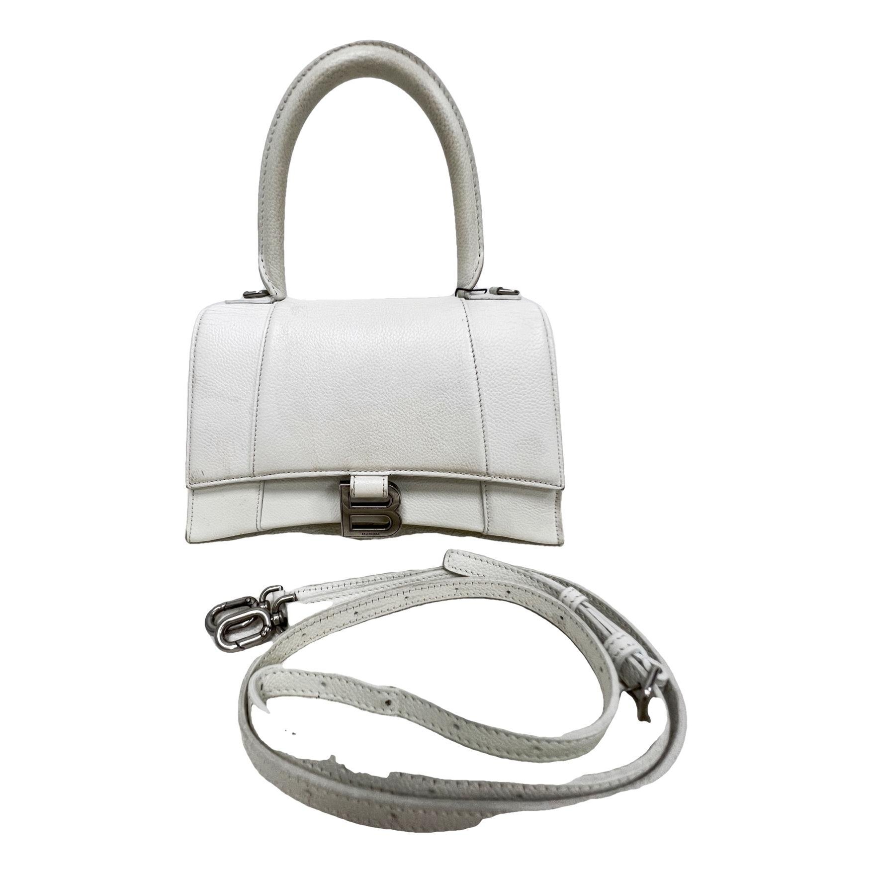 Hourglass leather handbag