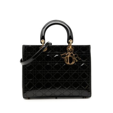 Large Patent Cannage Lady Dior