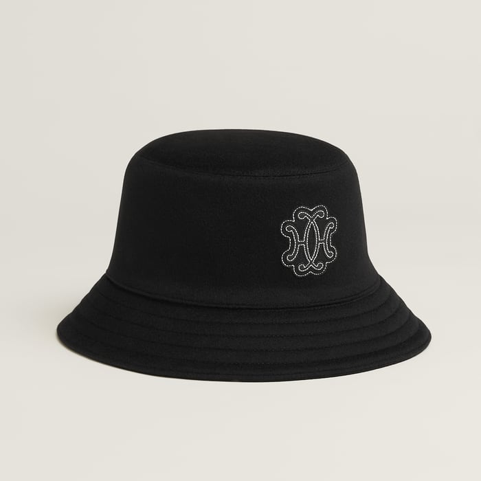 Hermès Harper Lift bucket hat Noir Swift Calfskin | BagUSeek