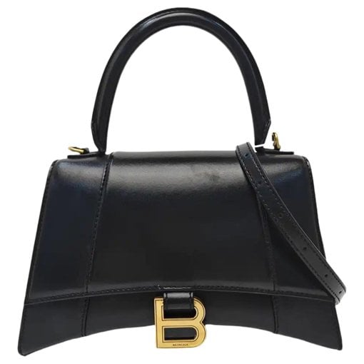 Hourglass leather handbag