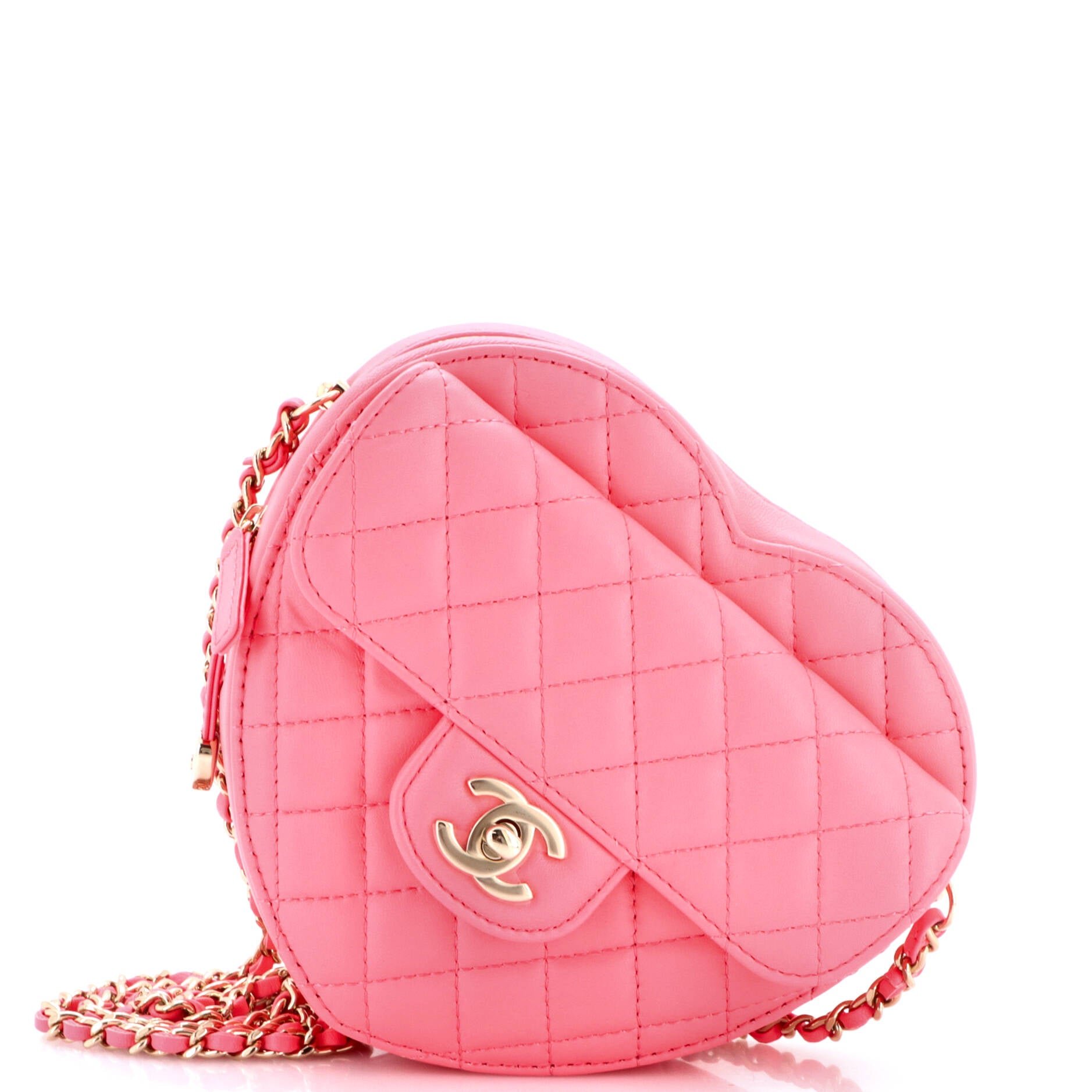 CC in Love Heart Bag Quilted Lambskin