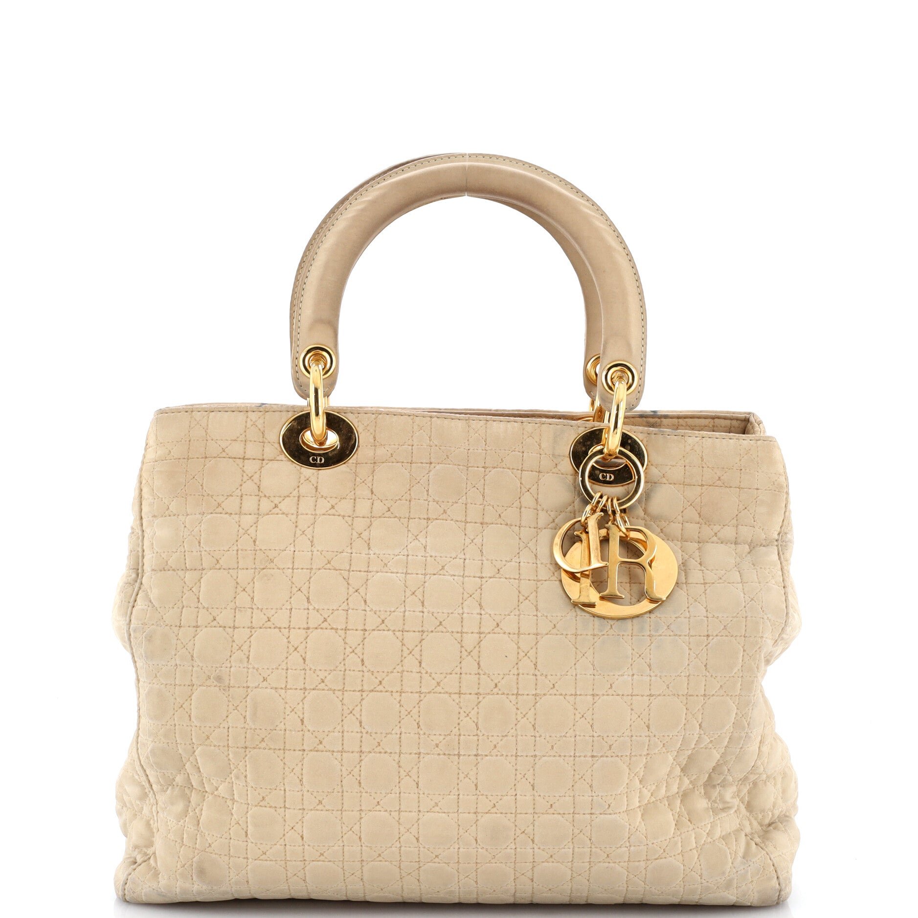 Vintage Lady Dior Bag Cannage Quilt Nylon Medium