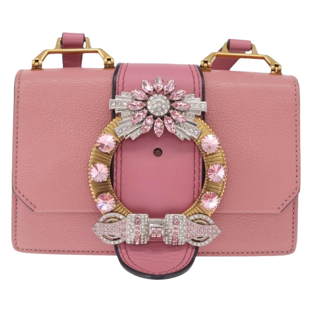 Madras leather crossbody bag