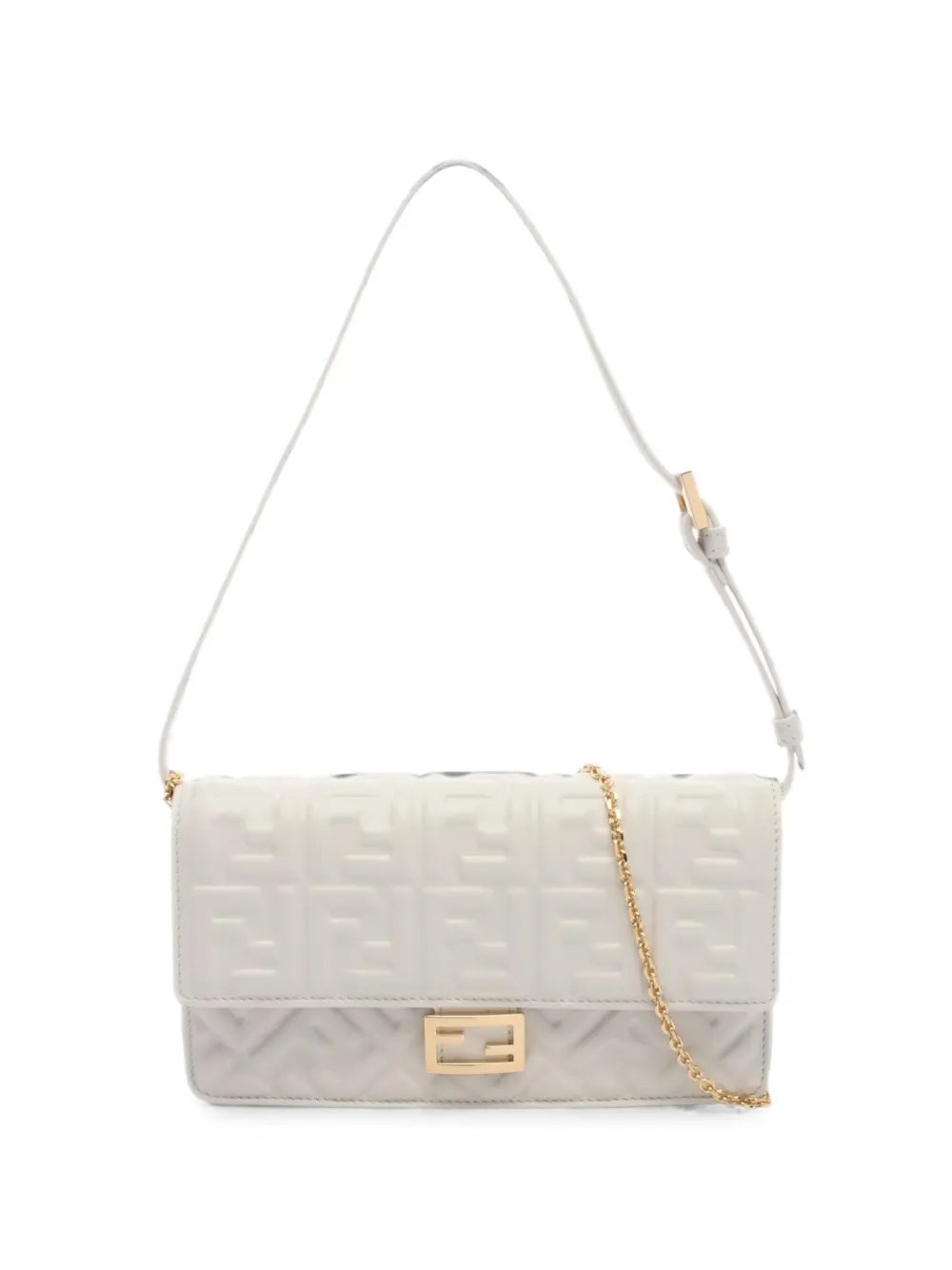2020s Wallet On Chain Baguette embossed shoulder bag