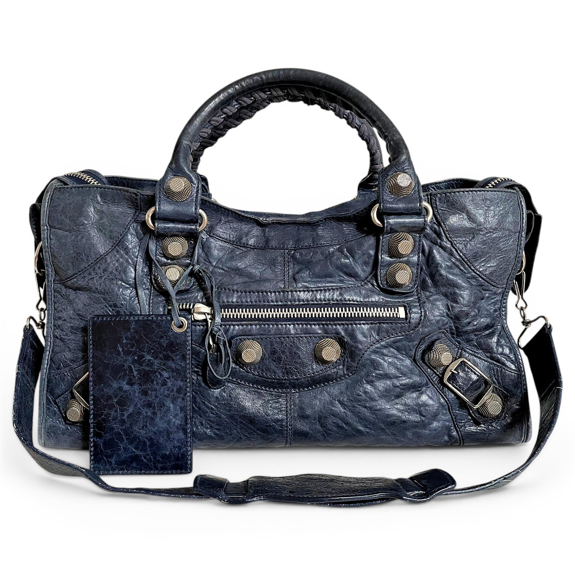 City leather handbag