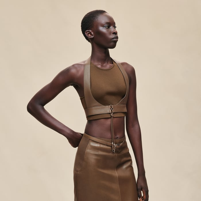 Marron Muschio Harness Bra