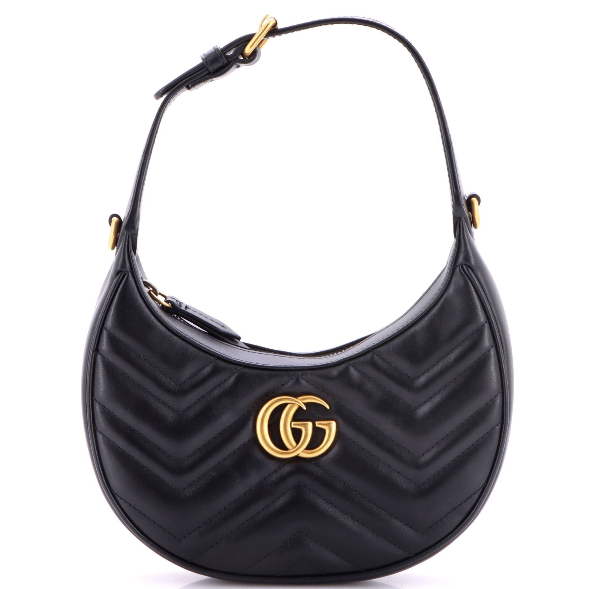 GG Marmont Half Moon Hobo Matelasse Leather Mini