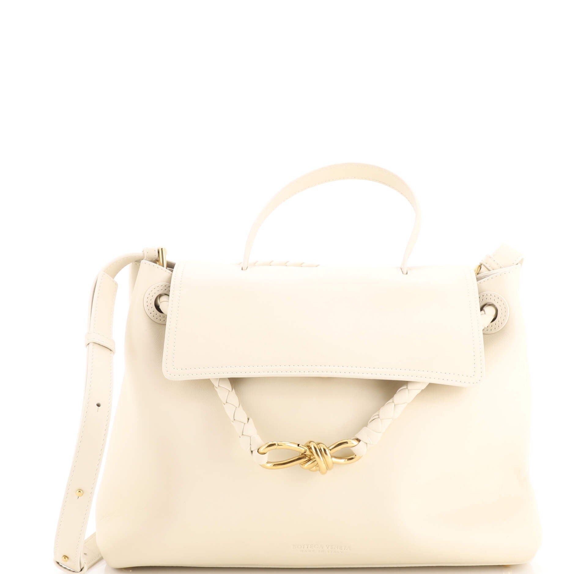 Ciao Ciao Top Handle Bag Leather with Intrecciato Detail Medium