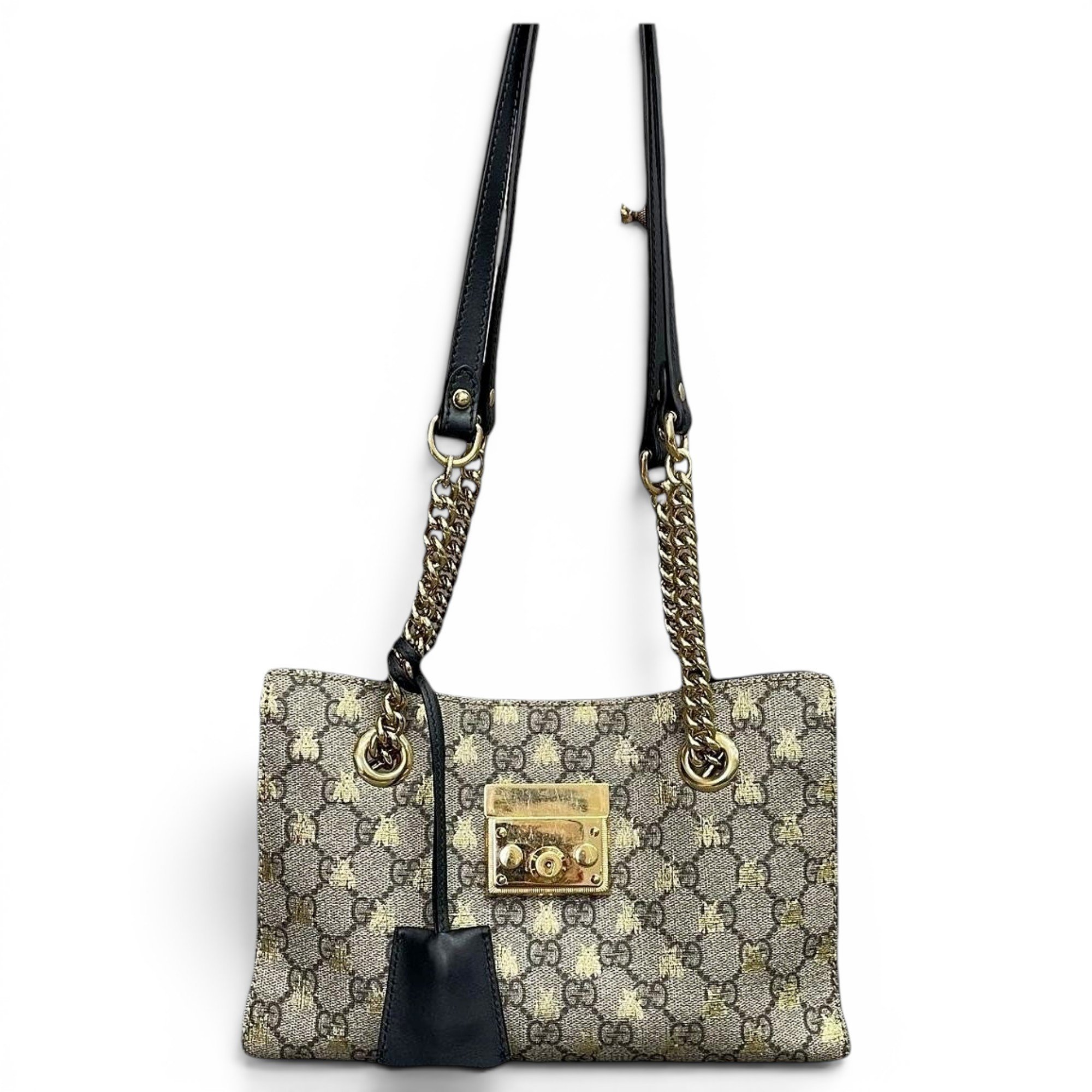 Padlock leather handbag