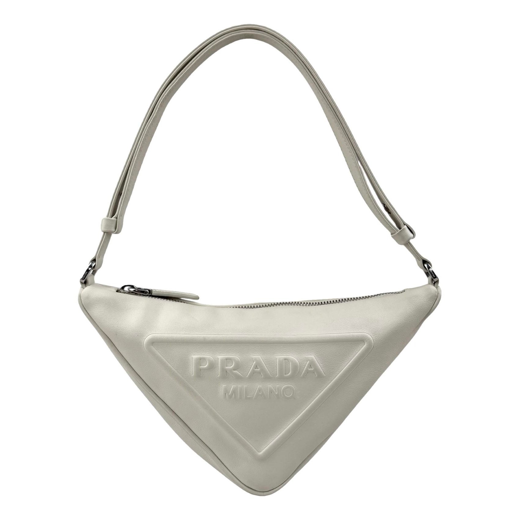 Triangle leather handbag
