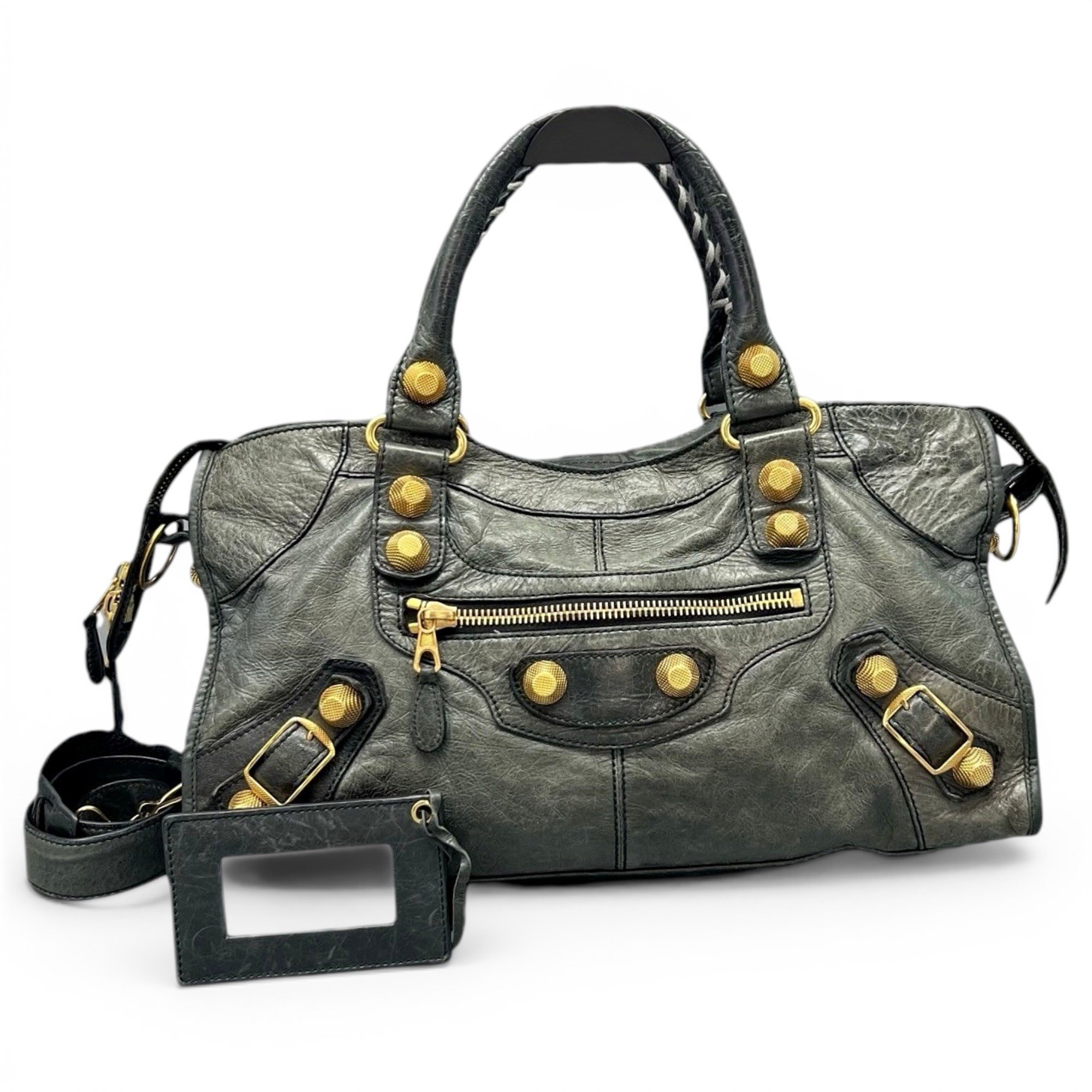 City leather handbag