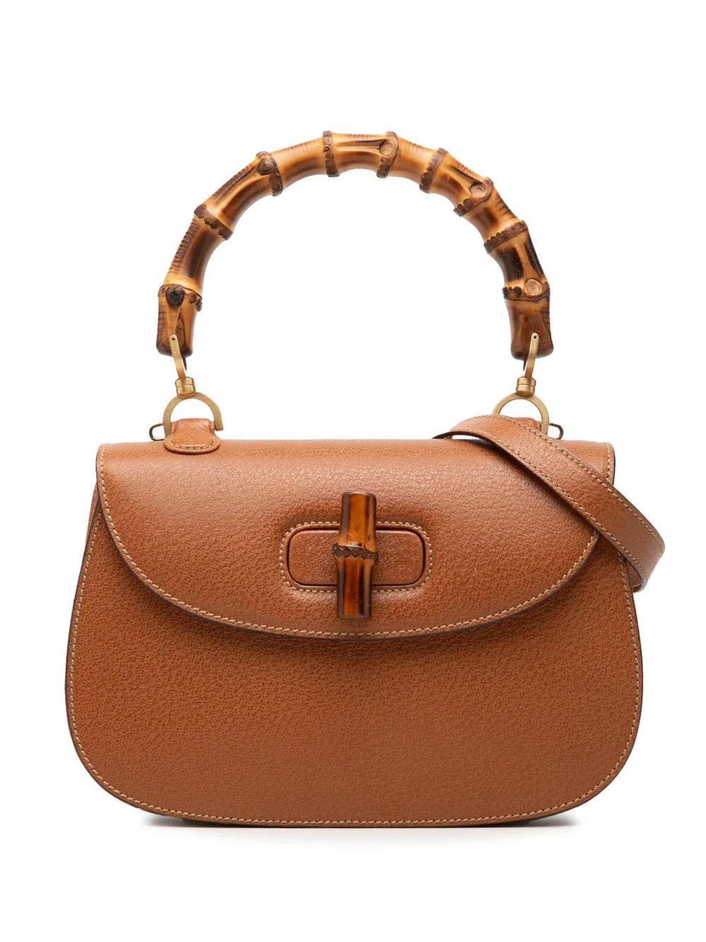 20th Century Grained Calfskin Bamboo Night satchel