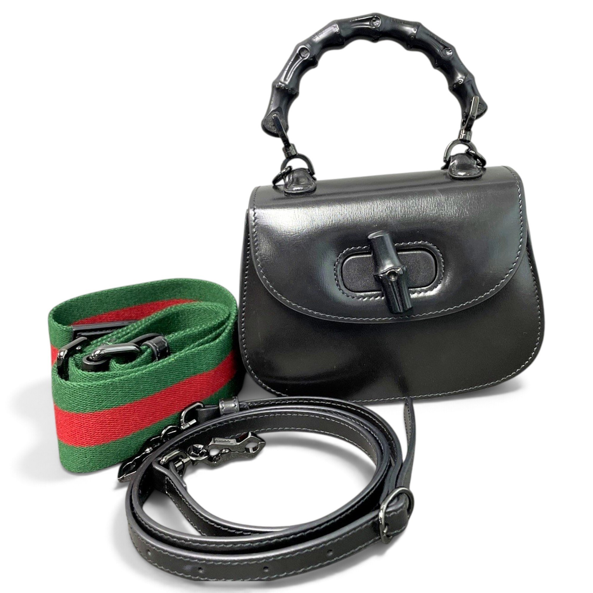 Convertible Bamboo Top Handle leather handbag