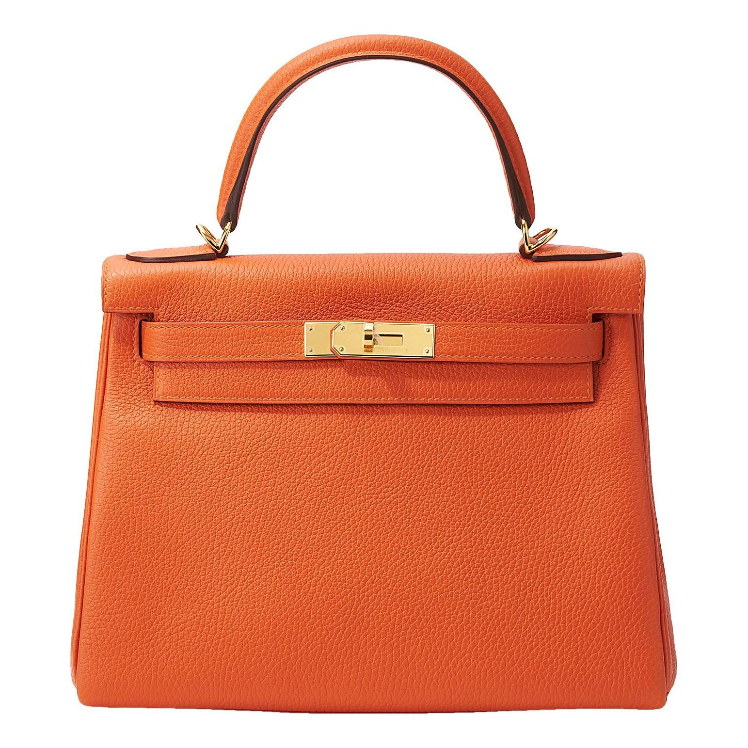 Hermes Kelly 28 Handbag Feu Clemence Leather 2021