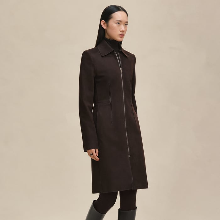 Marron Ébène Fitted Coat