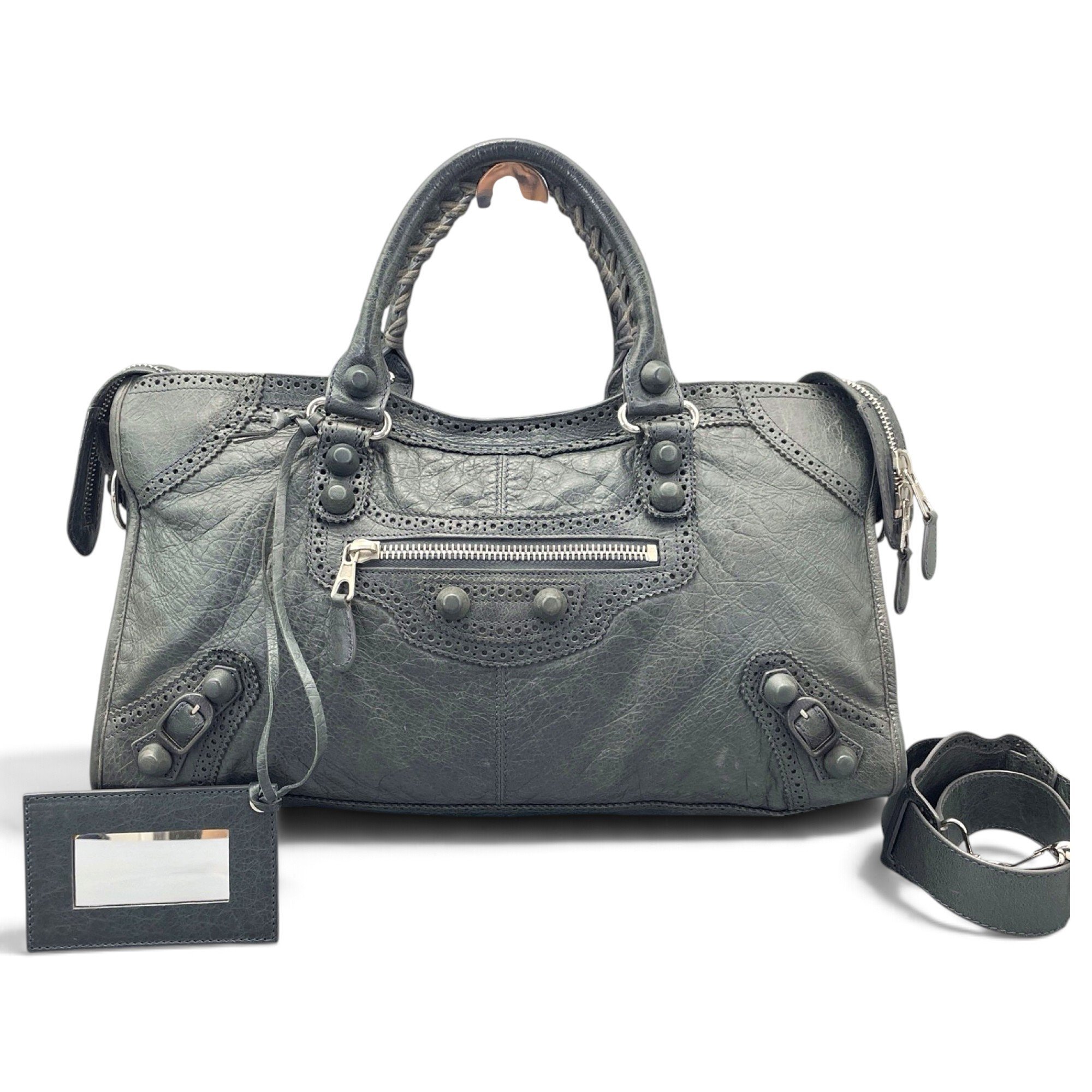 City leather handbag
