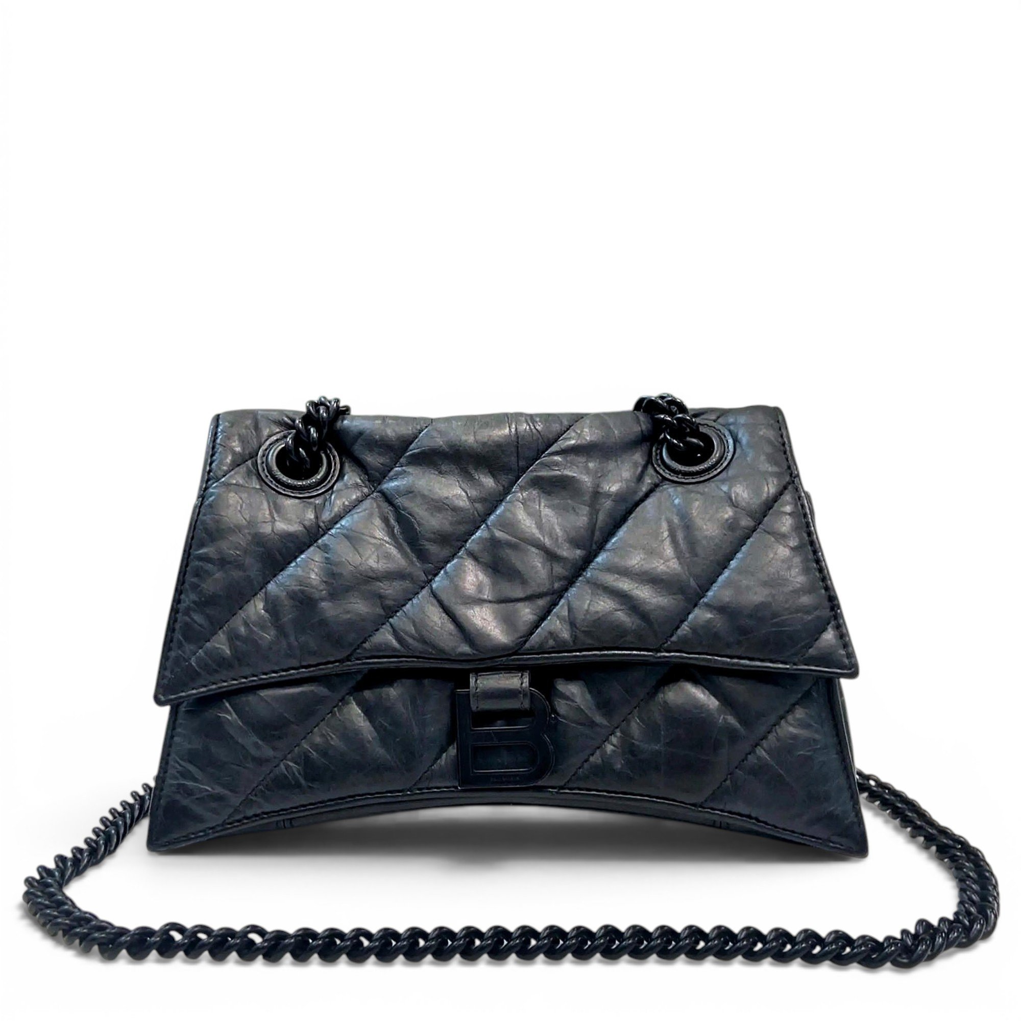 Crush leather handbag