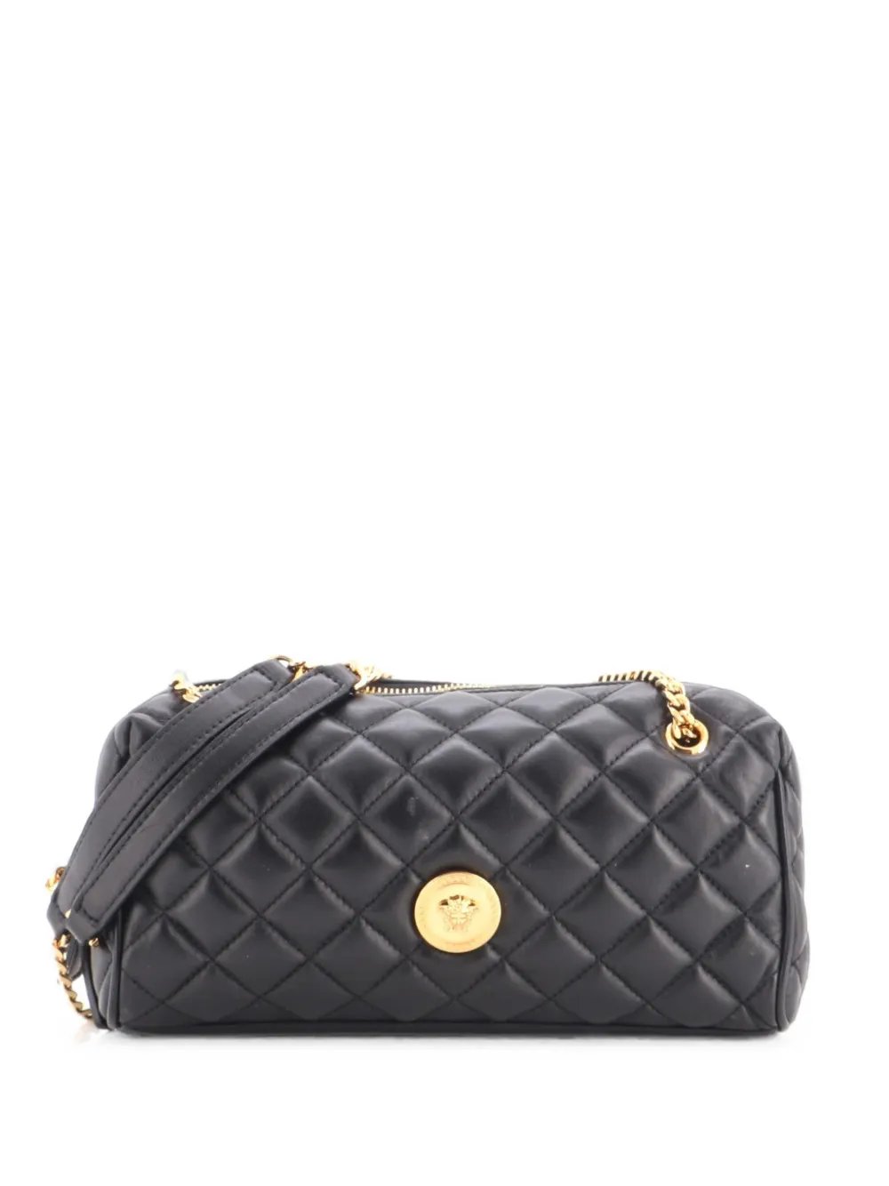Versace Medusa Chain Zip Shoulder Bag Quilted Leather crossbody bag