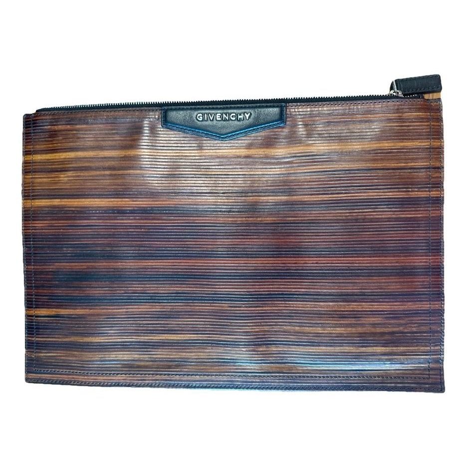 Leather clutch bag