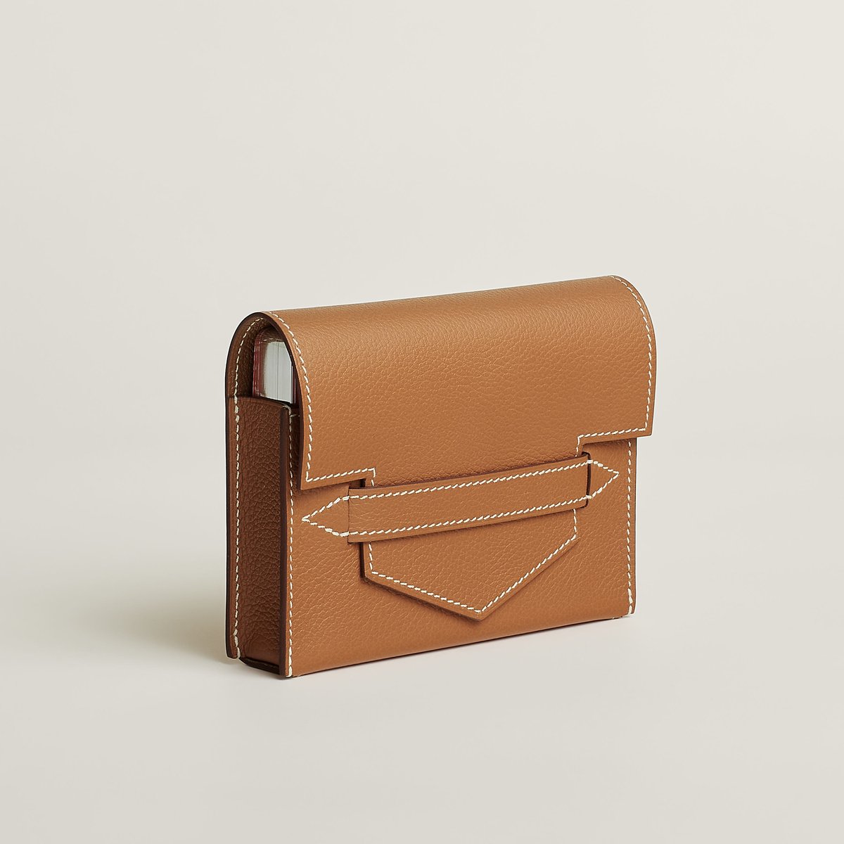 Hermès カードケース ブリッジ ゴールド | BagUSeek