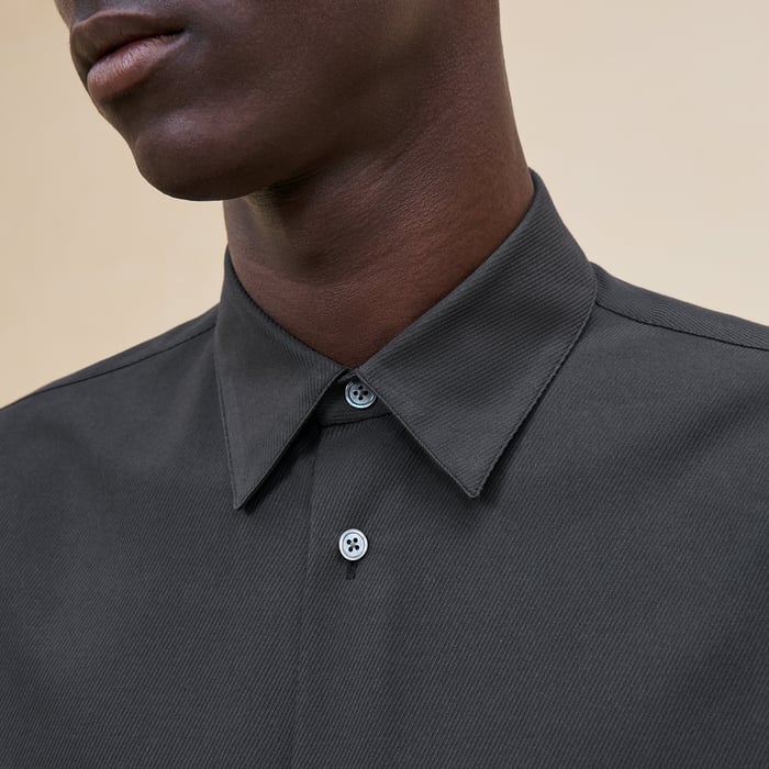 Anthracite Boxy Fit Shirt With Louis Collar