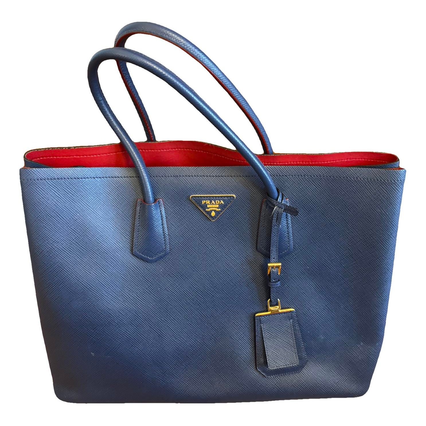 Double leather handbag