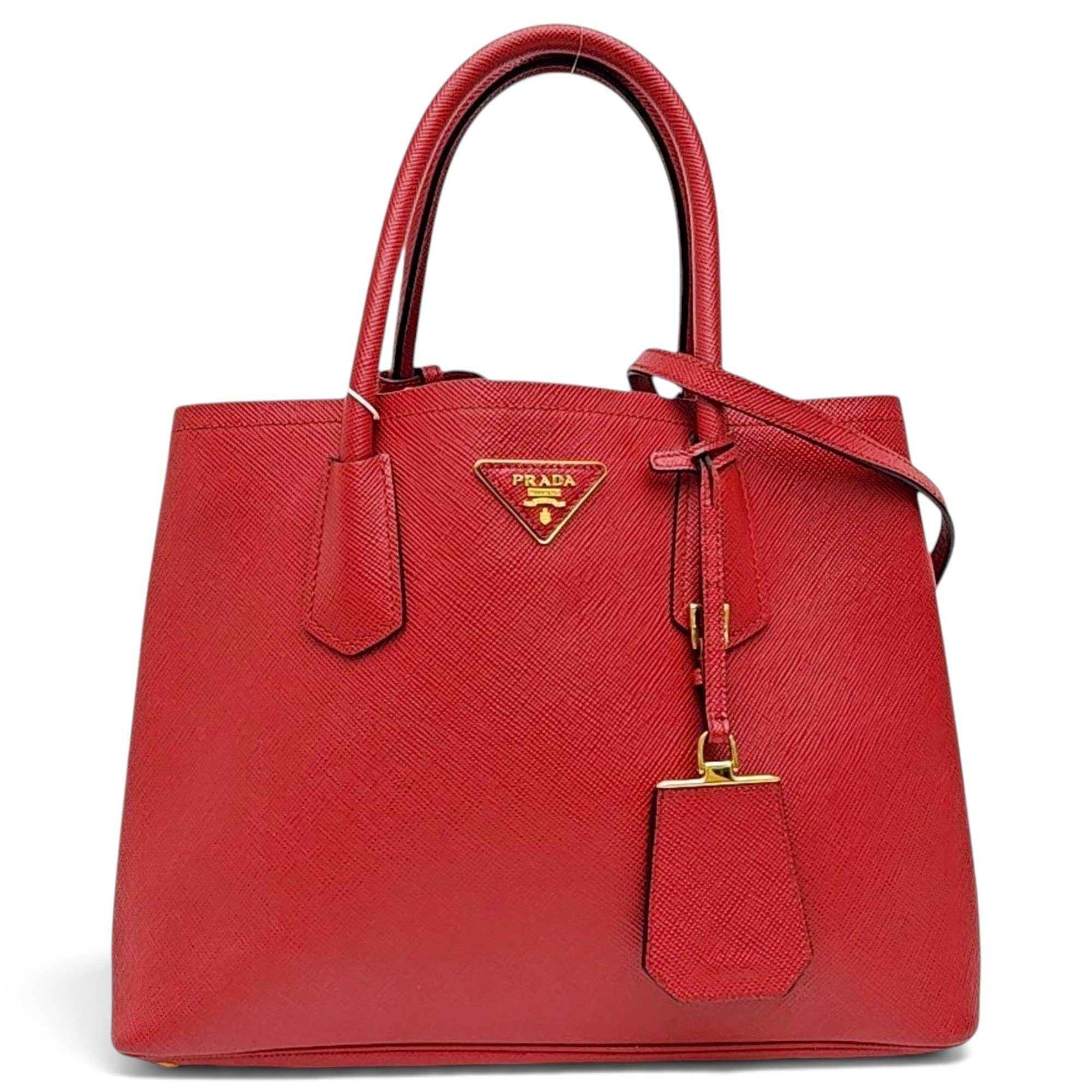 Double leather handbag