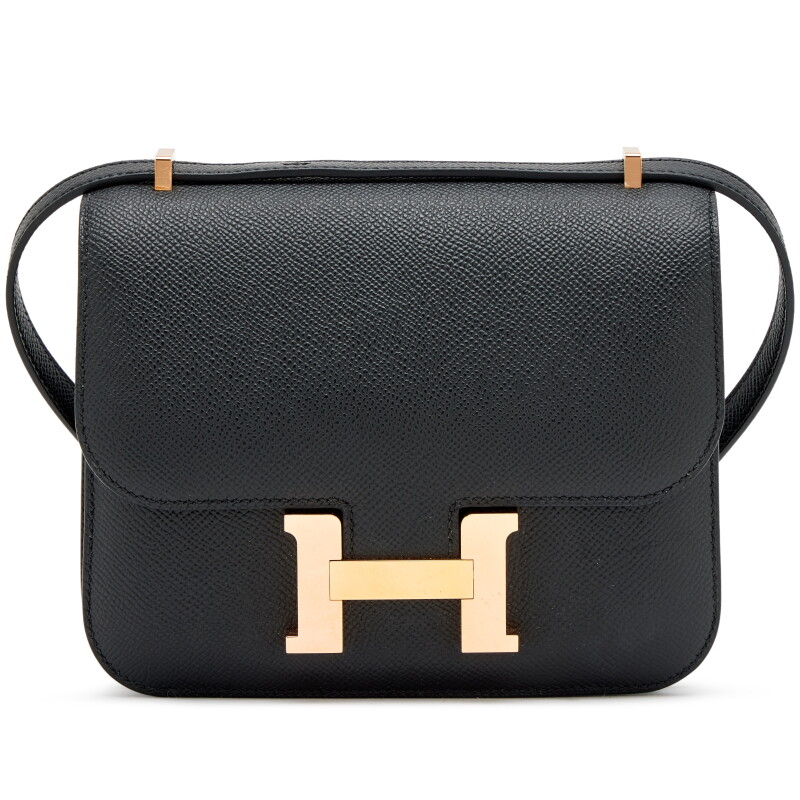 Black Epsom Mini Constance 18 Rose Gold Hardware, 2025