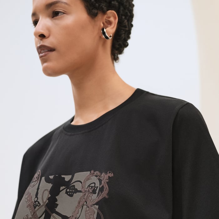 Noir "Les Clefs" Cropped T-shirt