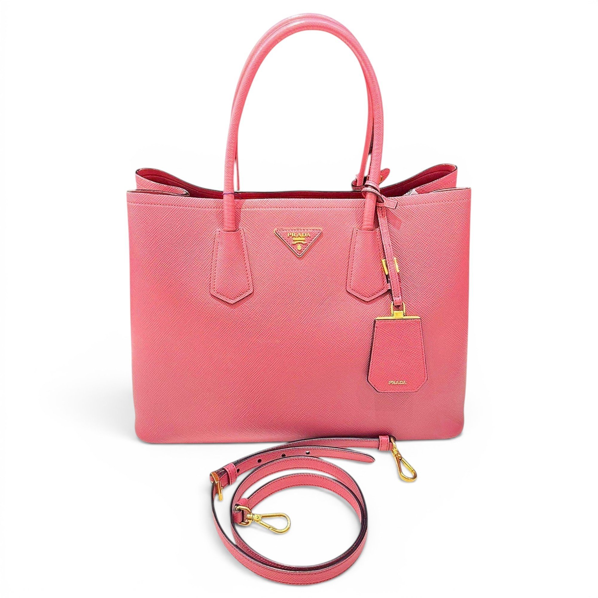Double leather handbag
