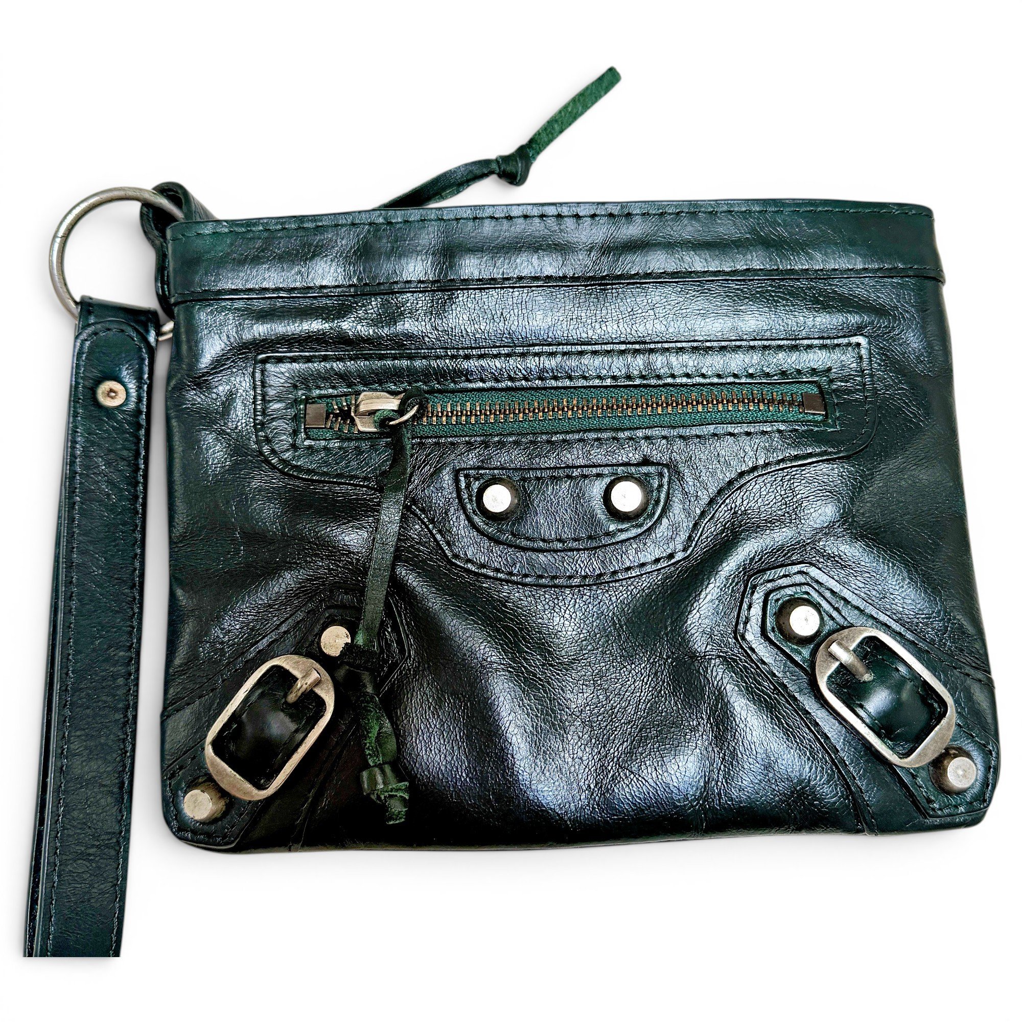Leather clutch bag