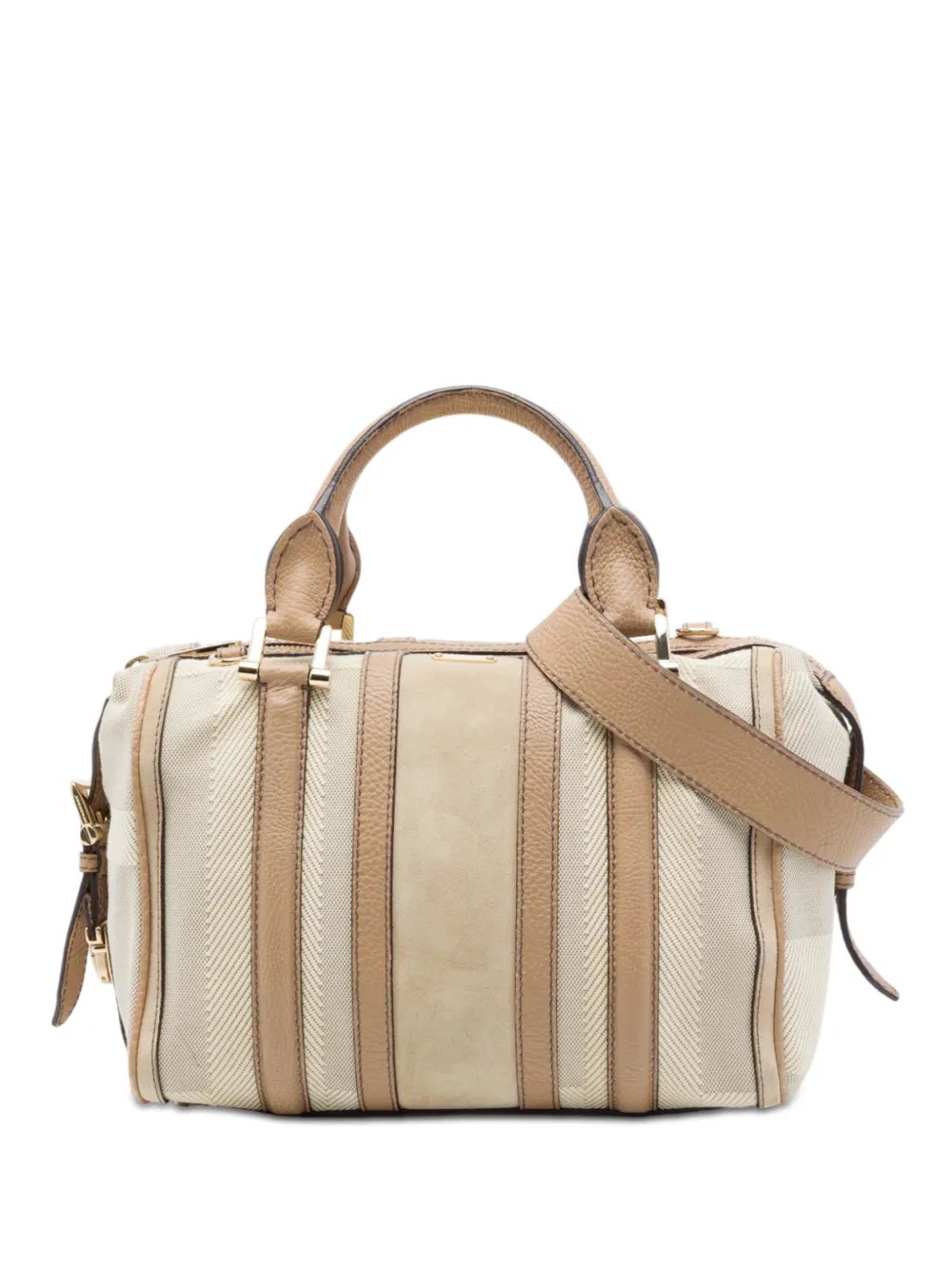 2000-2017 Suede Trimmed Canvas Nevinson Bowling Bag satchel