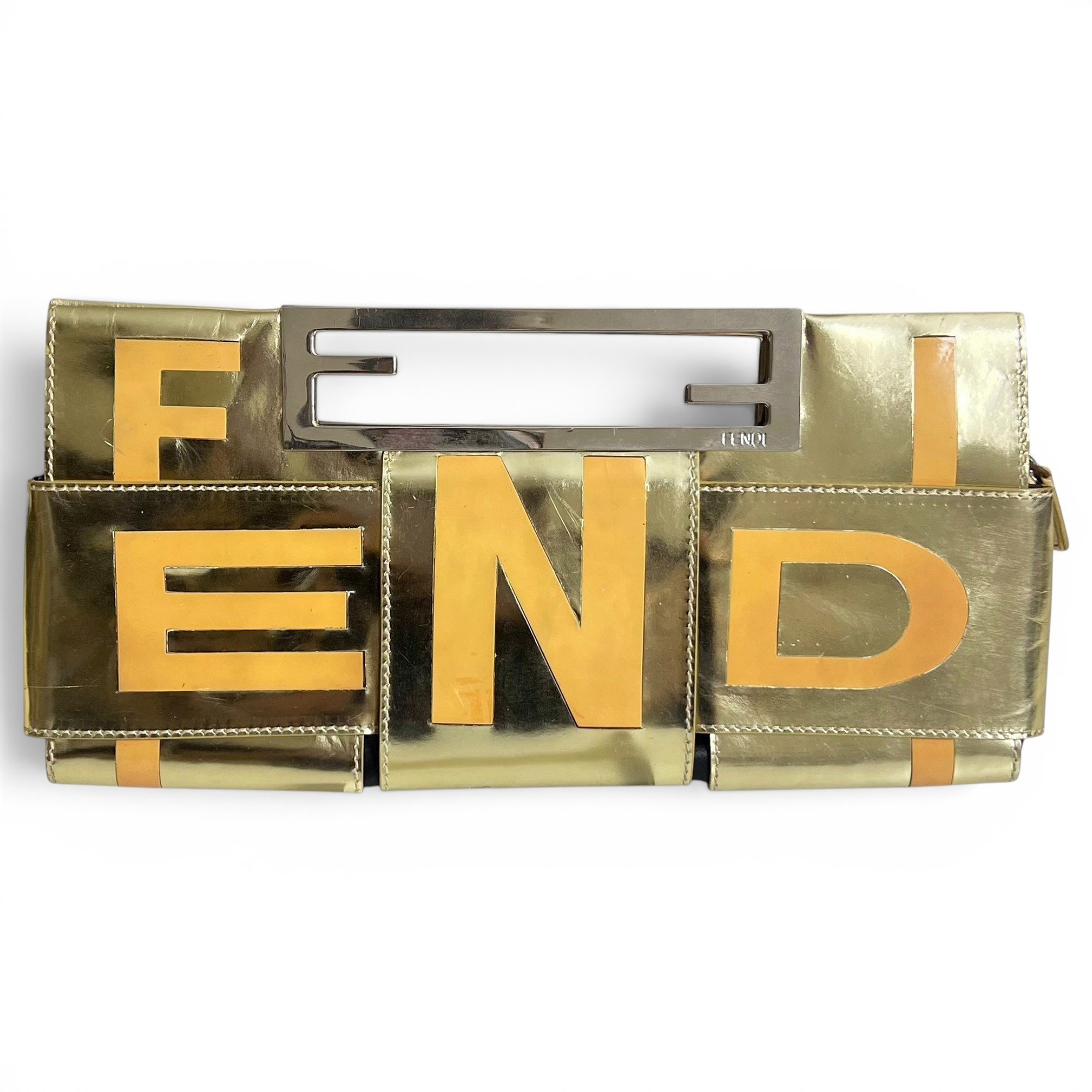Patent leather clutch bag