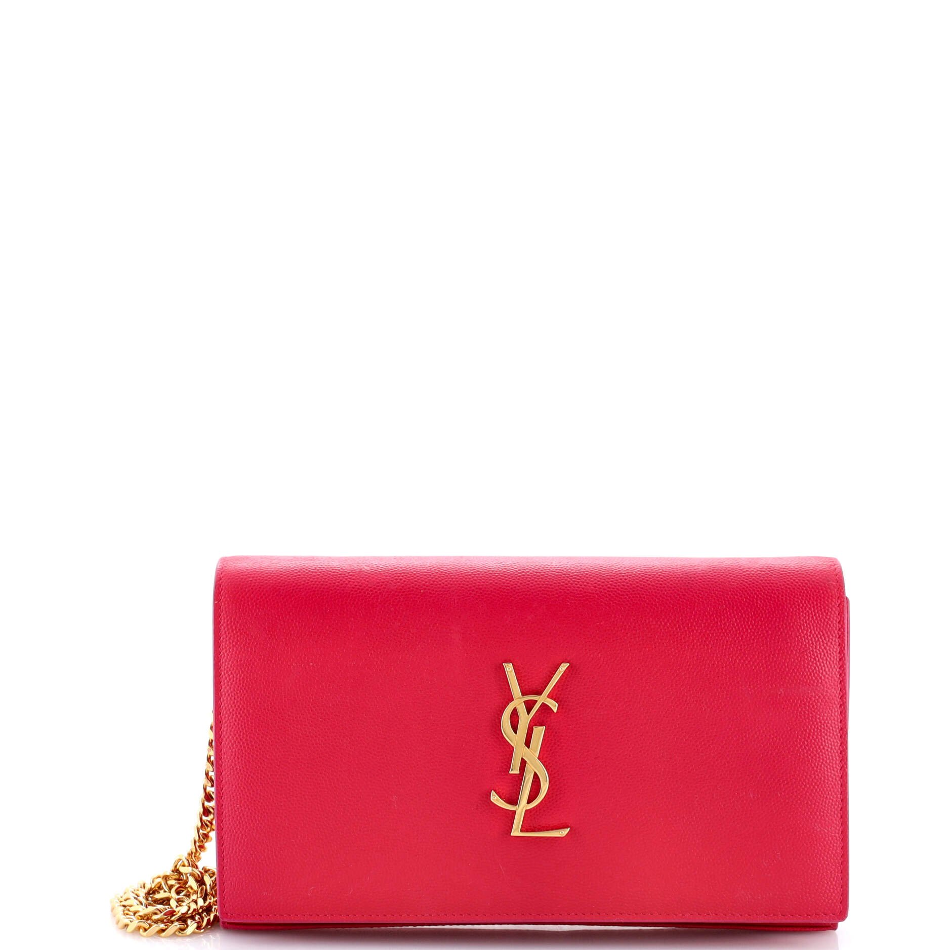 Saint Laurent Classic Monogram Wallet on Chain Leather