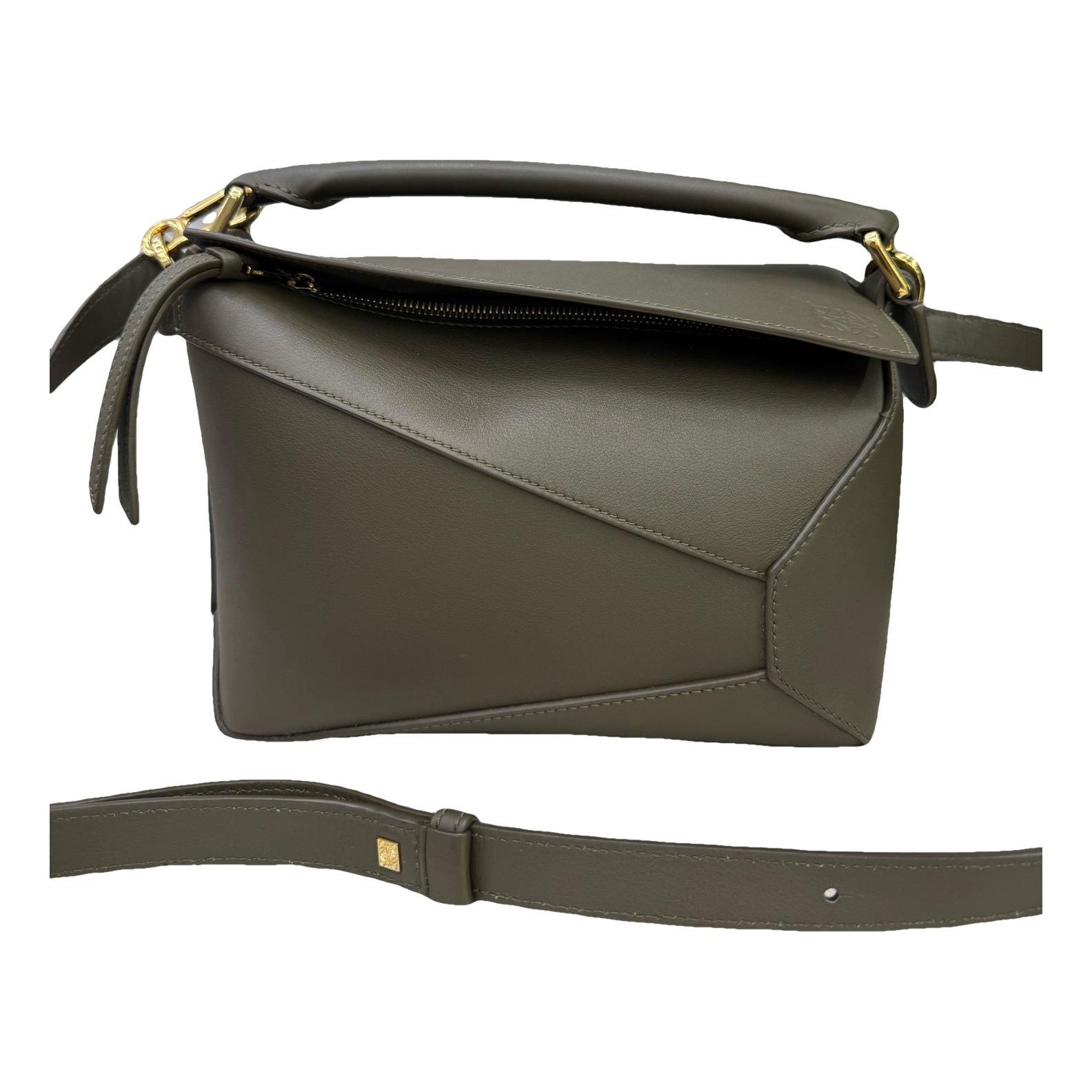 Puzzle leather handbag