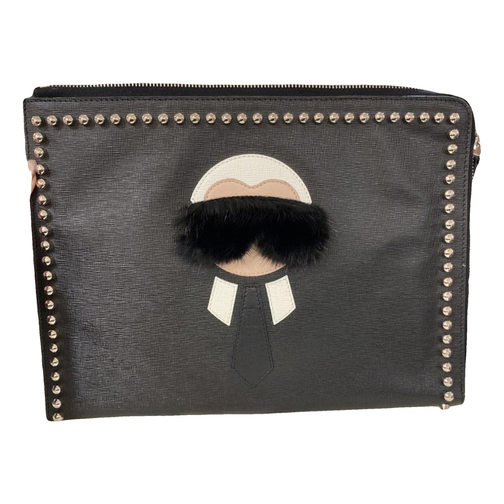 Leather clutch bag