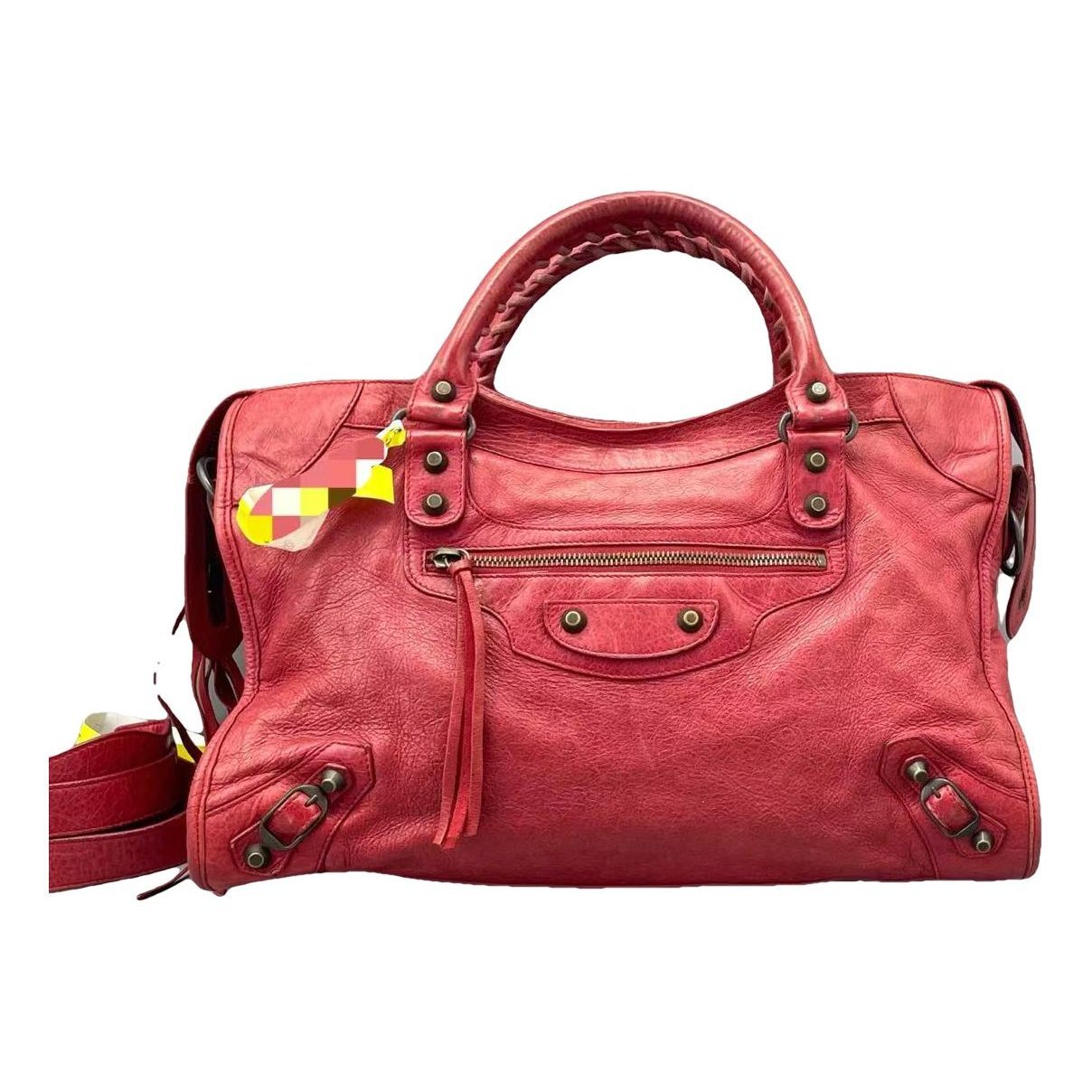 City leather handbag
